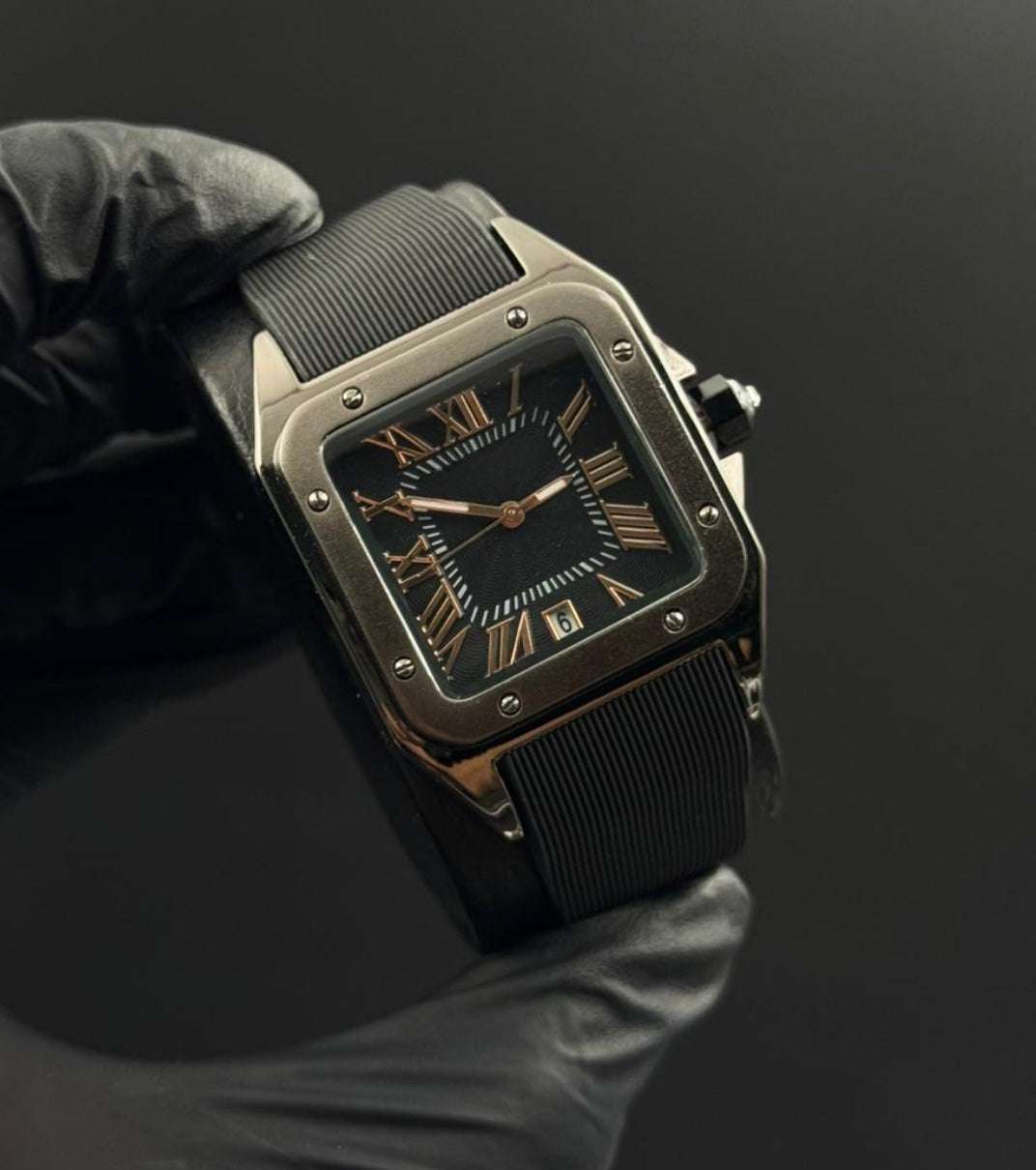 Crtr Mujer Santos New Goma Negra Tablero Negro Numero Oro Rosa