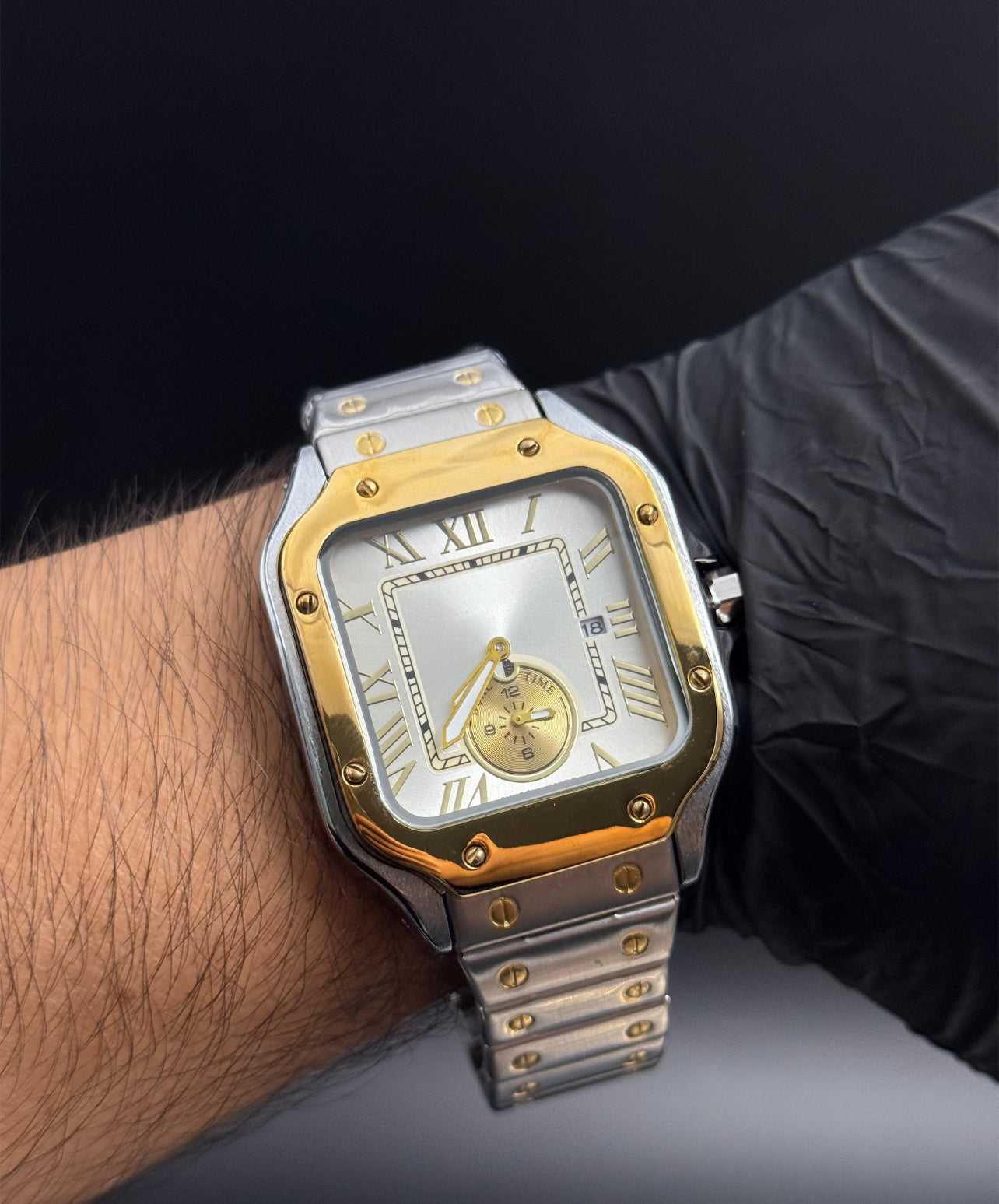 Crtr Crono Metalico Plateado Tablero plateado Dorado
