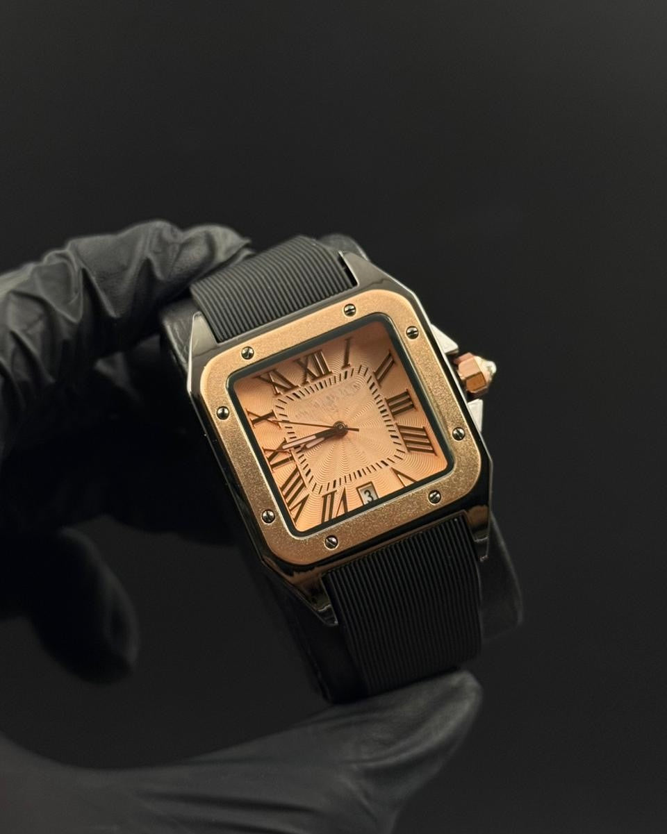 Crtr Mujer Santos New Goma Negra Tablero Oro Rosa