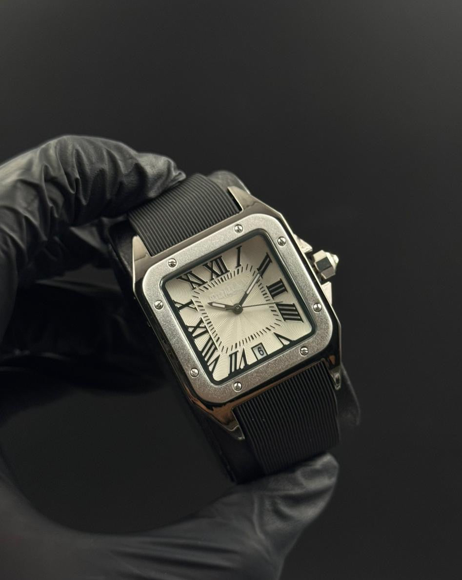 Crtr Mujer Santos New Goma Negra Tablero Blanco Plateado