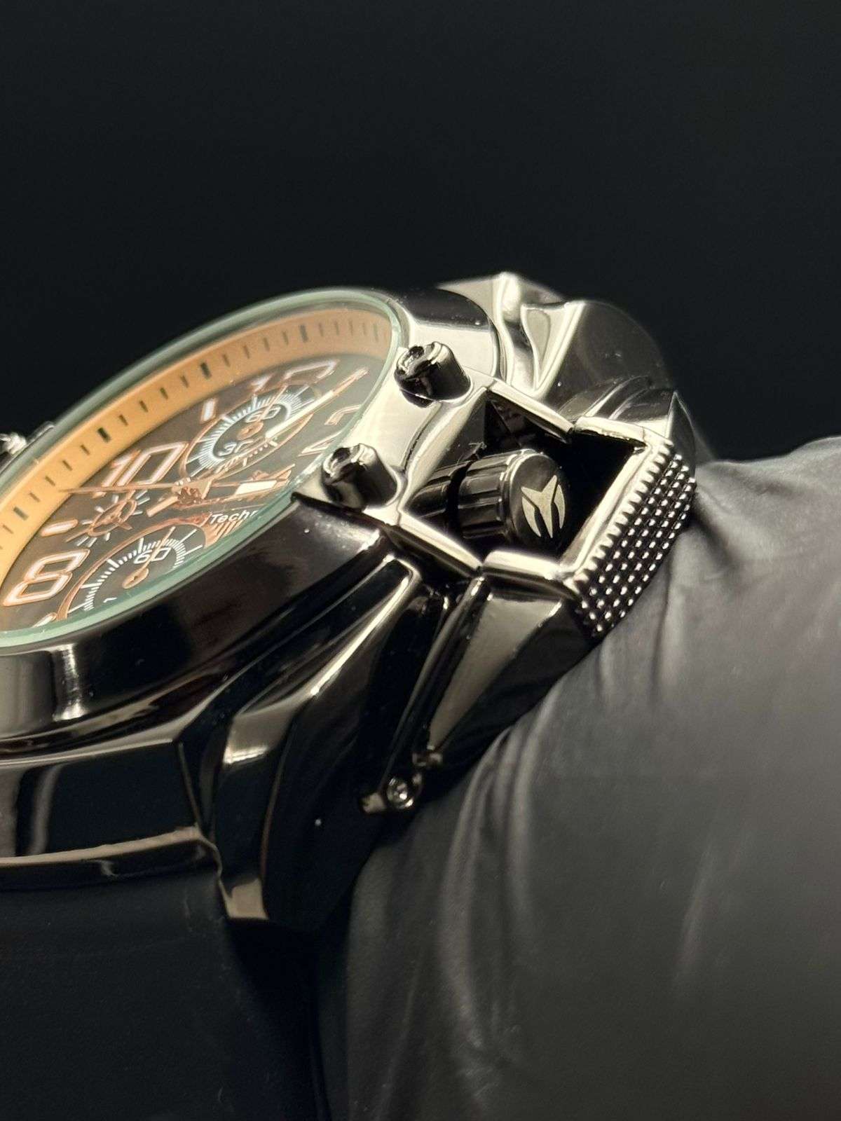 Tchmrn Goma Negra Tablero Negro Oro Rosa