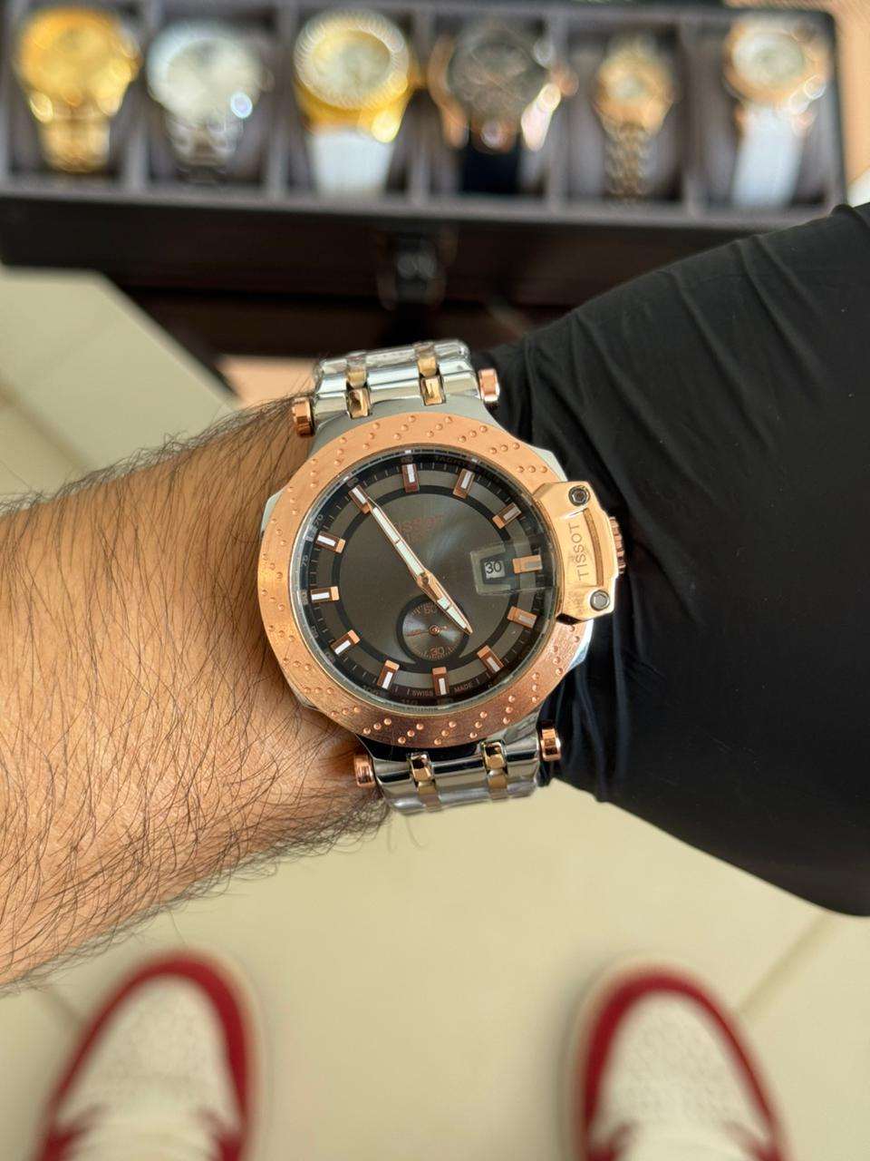 Tsst Metal Bicolor Oro Rosa Tablero Negro-Oro Rosa