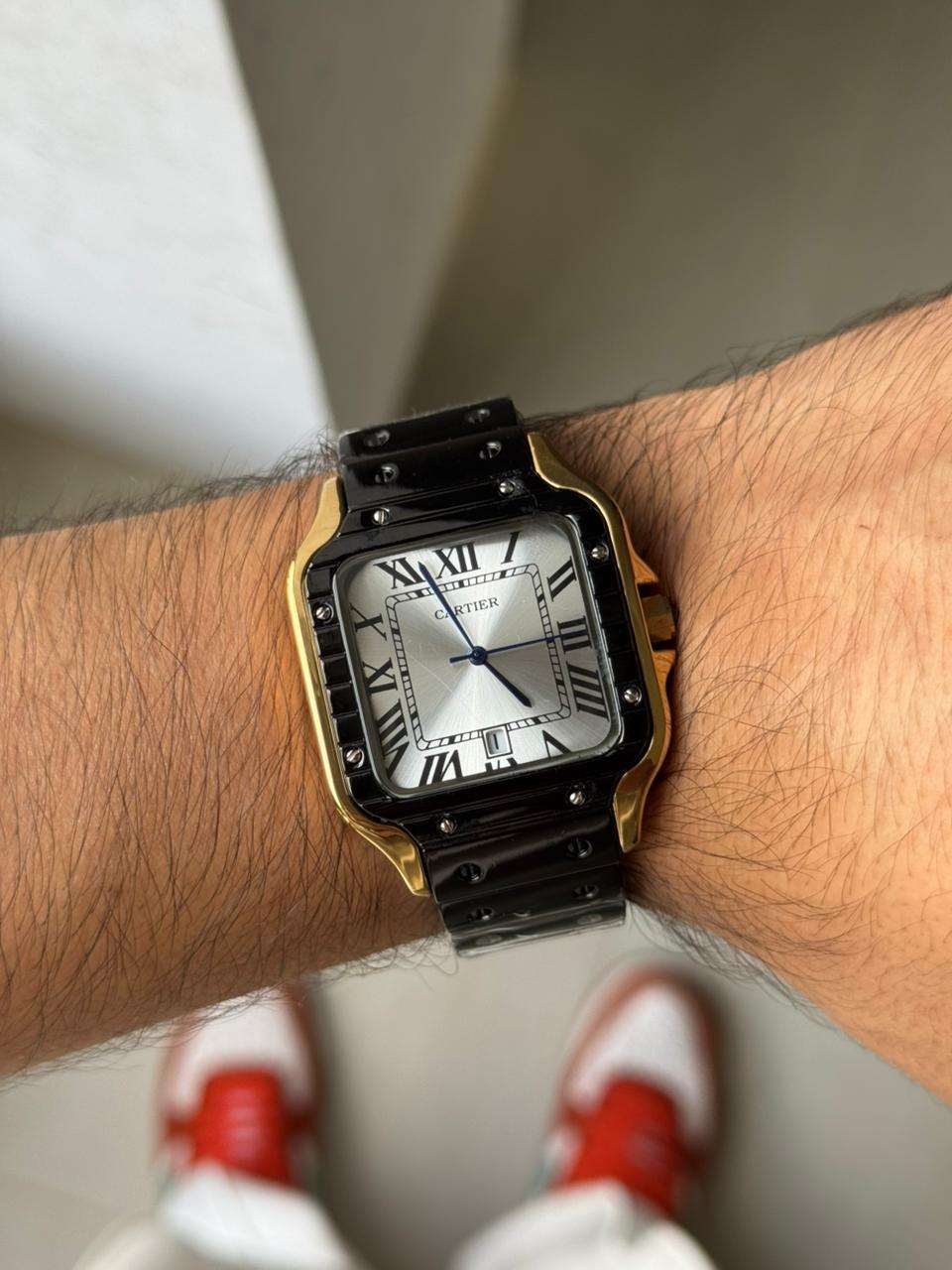 Crtr Santos Metalico Negro Tablero Plateado Dorado