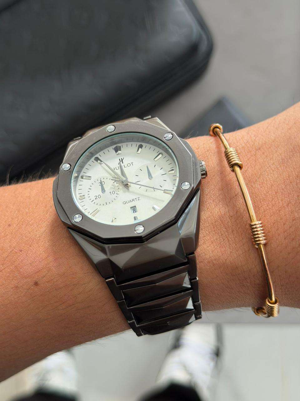 Hblt Resina Crono Negro Tablero Blanco