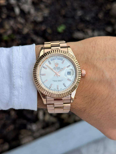 Rlx President Oro Rosa Tablero Plateado