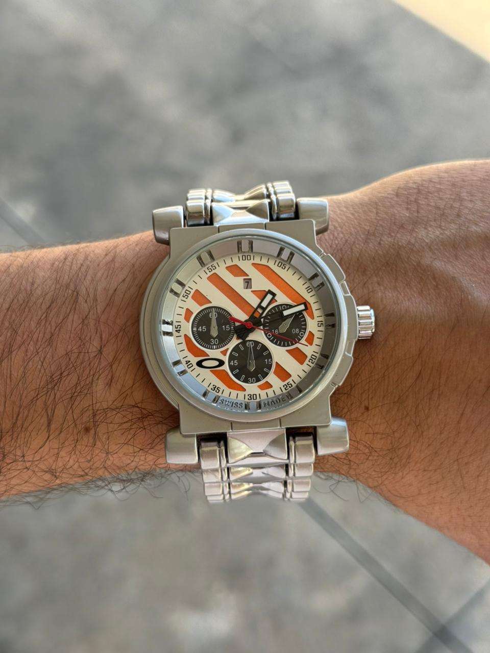 Okl 2026 Metalico Plateado Tablero Blanco Naranja