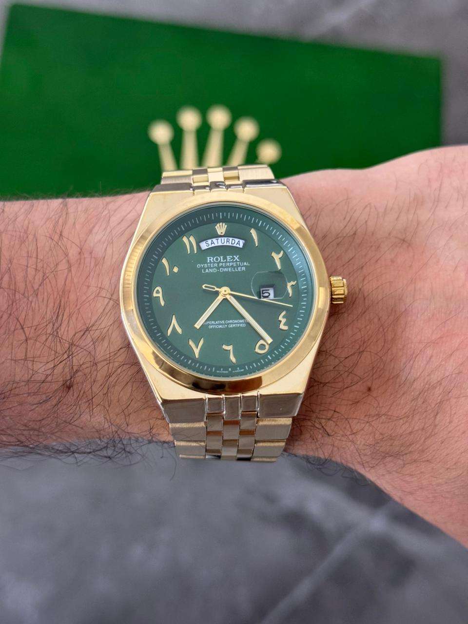 Rlx Lx Arabe Dorado Tablero Verde