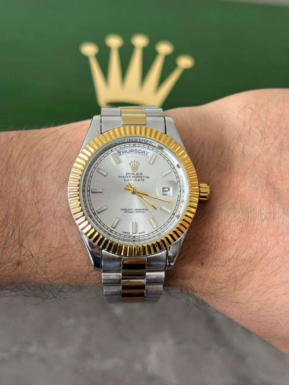 Rlx President Bicolor Dorado Tablero Plateado