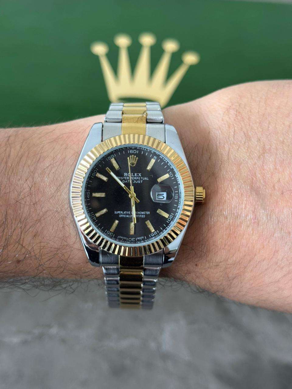 Rlx Timex Bicolor Dorado Tablero Negro