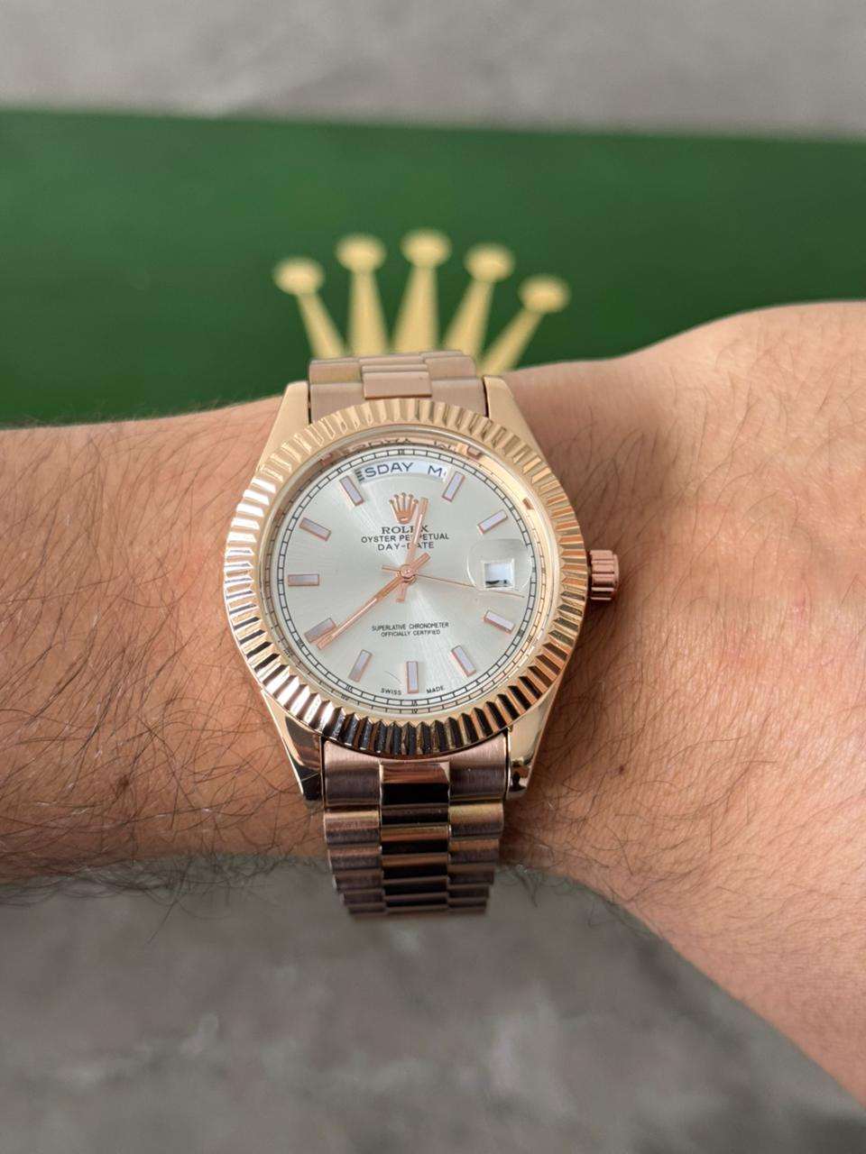 Rlx President Oro Rosa Tablero Plateado