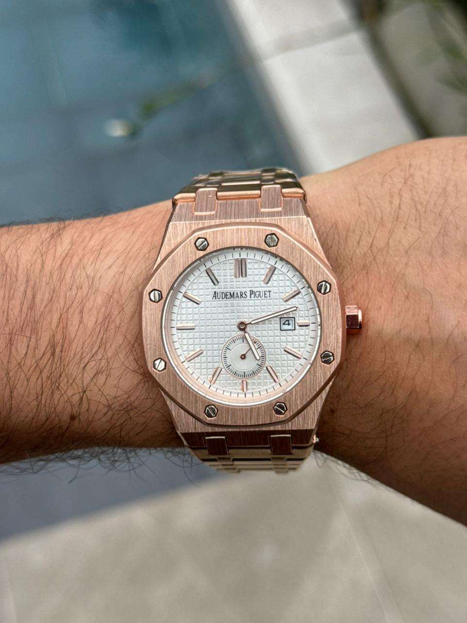 Admrs Royale Metalico Oro Rosa Tablero Plateado