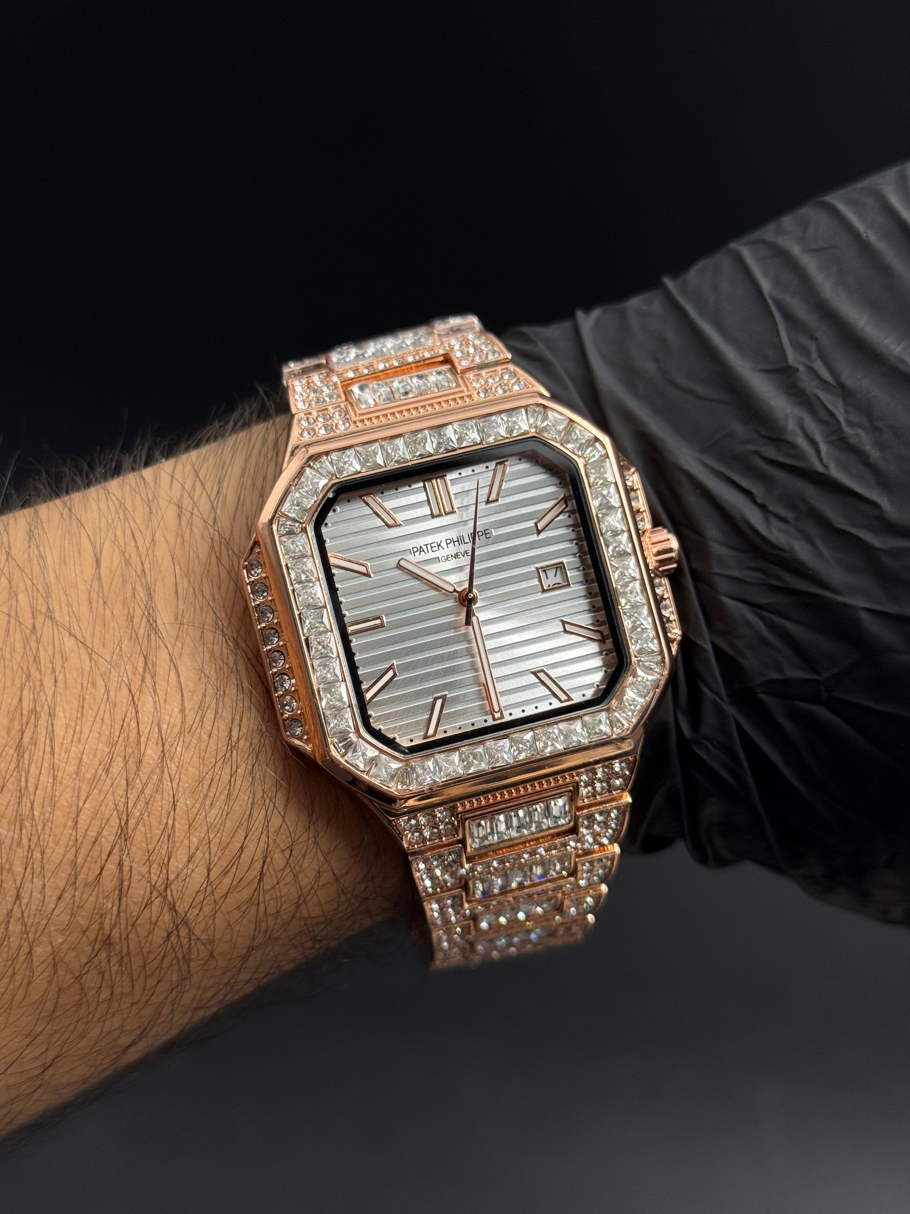 Patk Phlppe Circones Oro Rosa Tablero Plateado