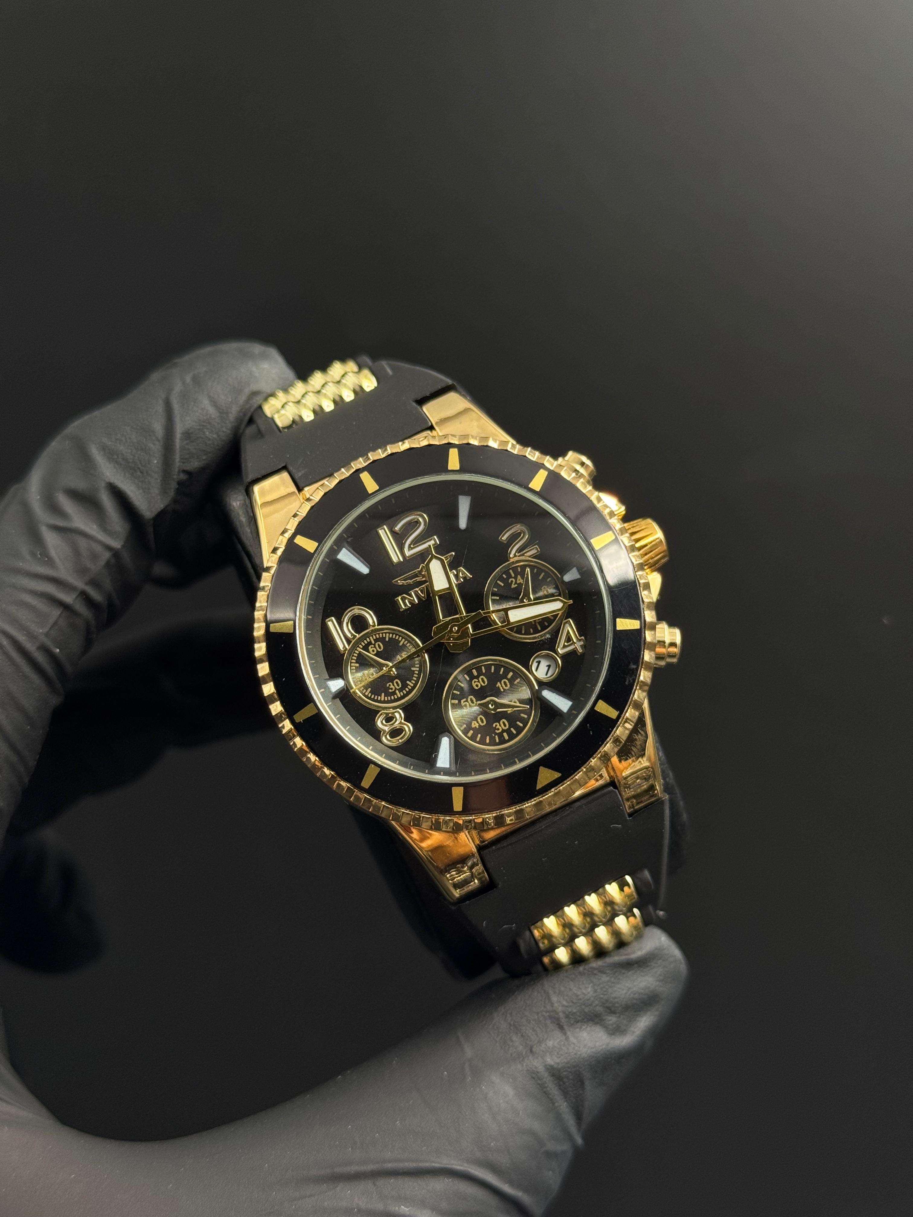 Invct 5H Mujer Goma Negra Tablero Negro Dorado Negro