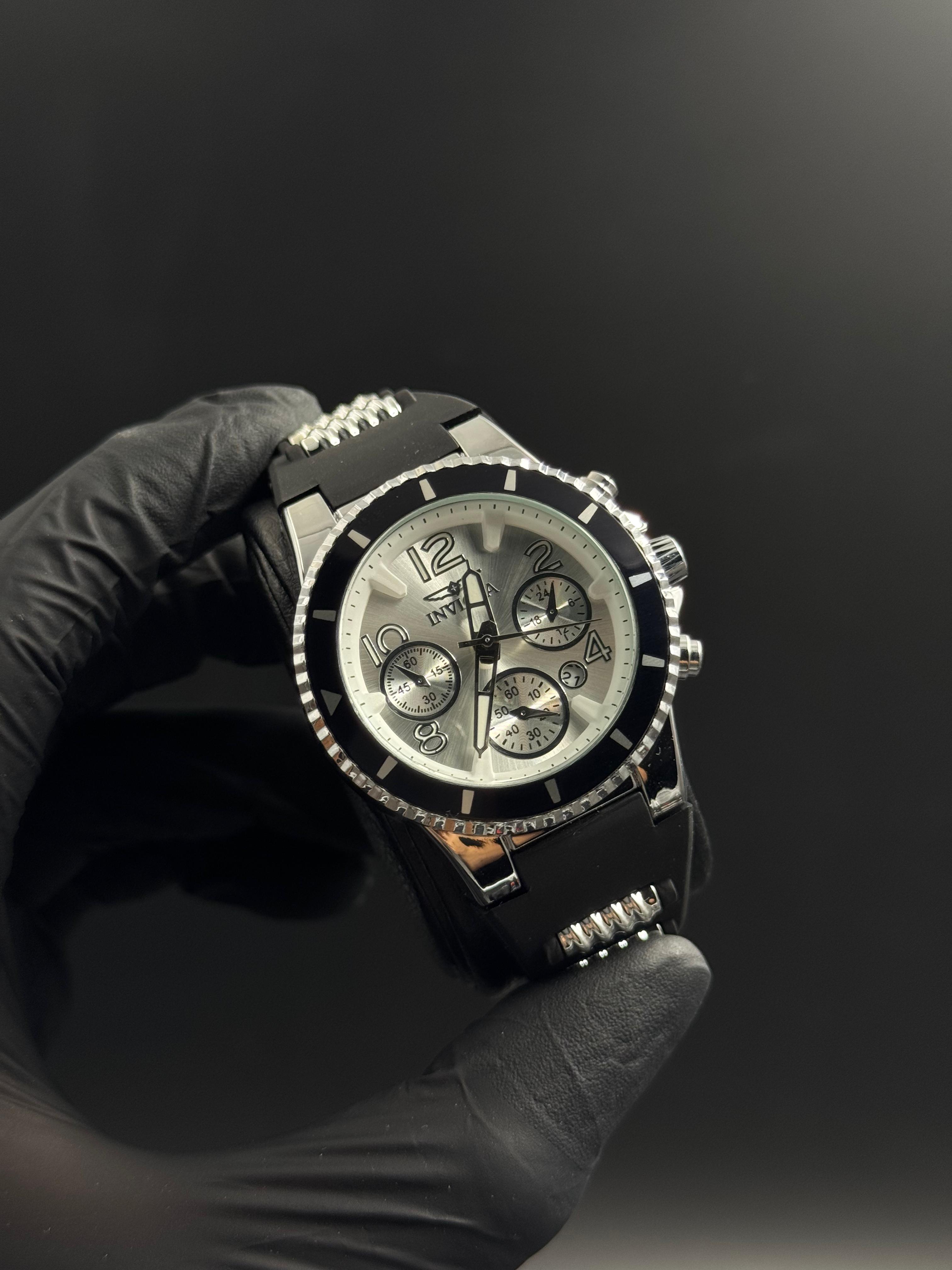 Invct 5H Mujer Goma Negra Tablero Plateado Negro Plateado