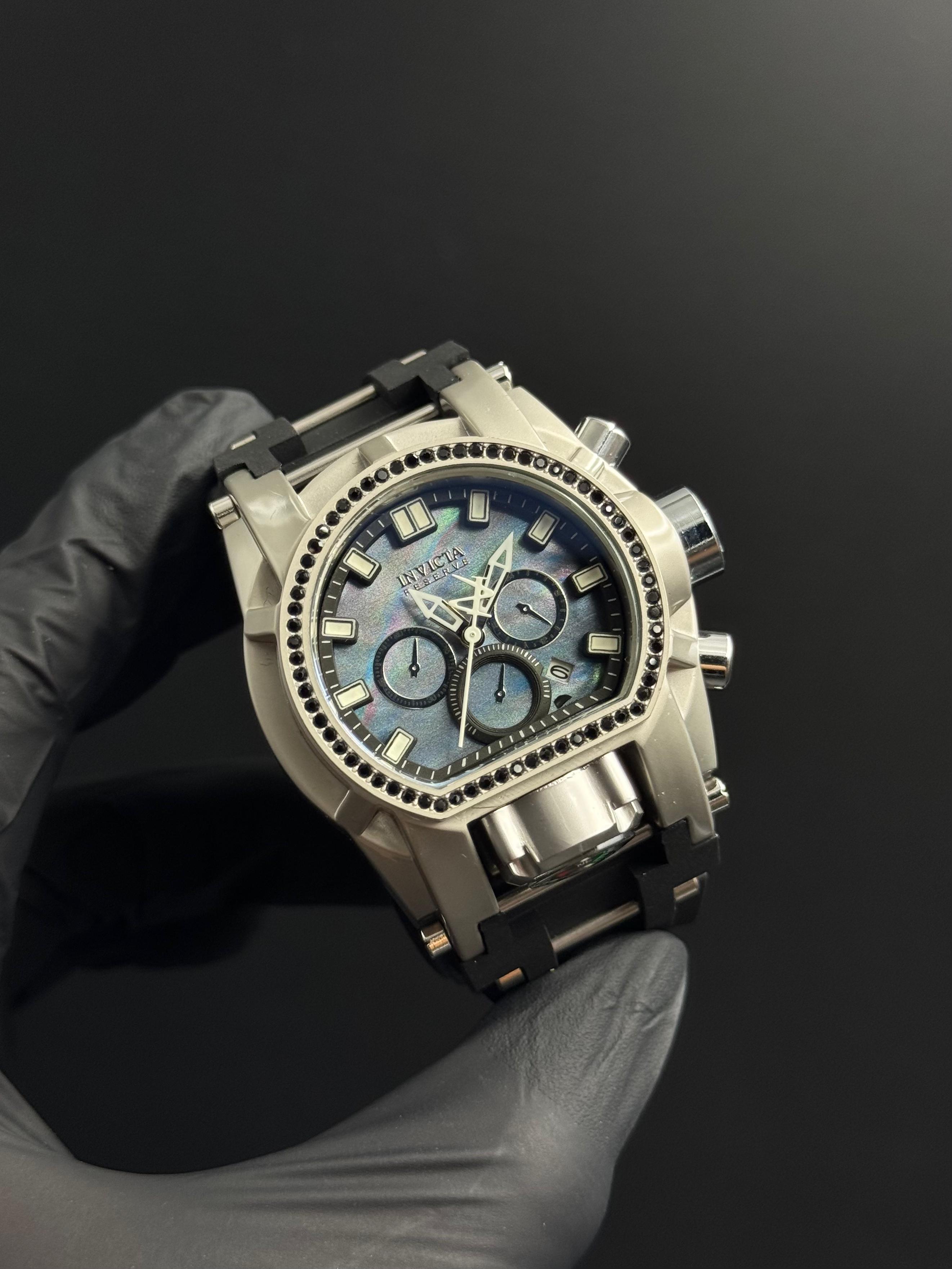 Invct Mujer Circones Goma Negra Tablero Azul Plateado