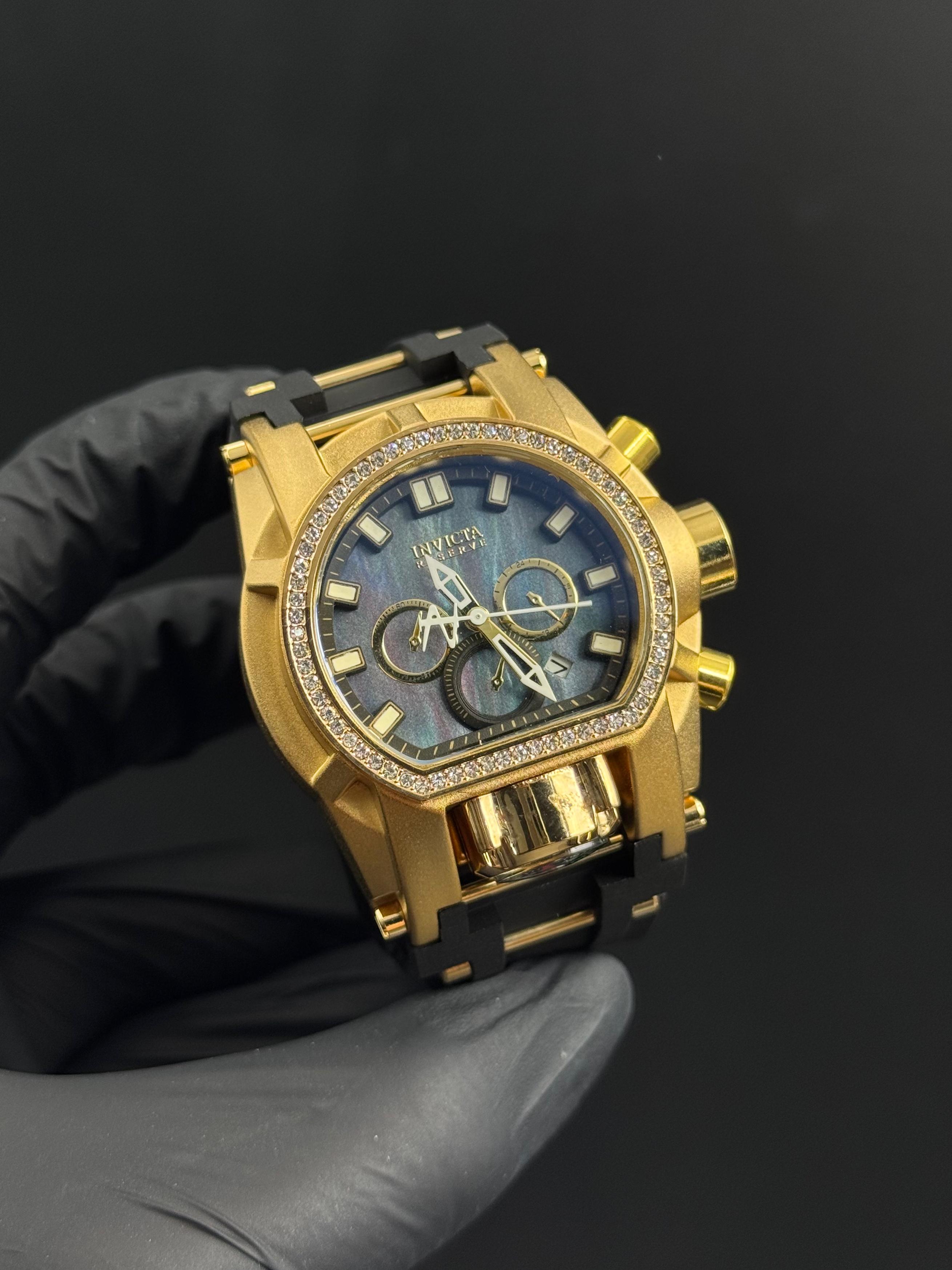 Invct Mujer Circones Goma Negra Tablero Azul Dorado Blanco