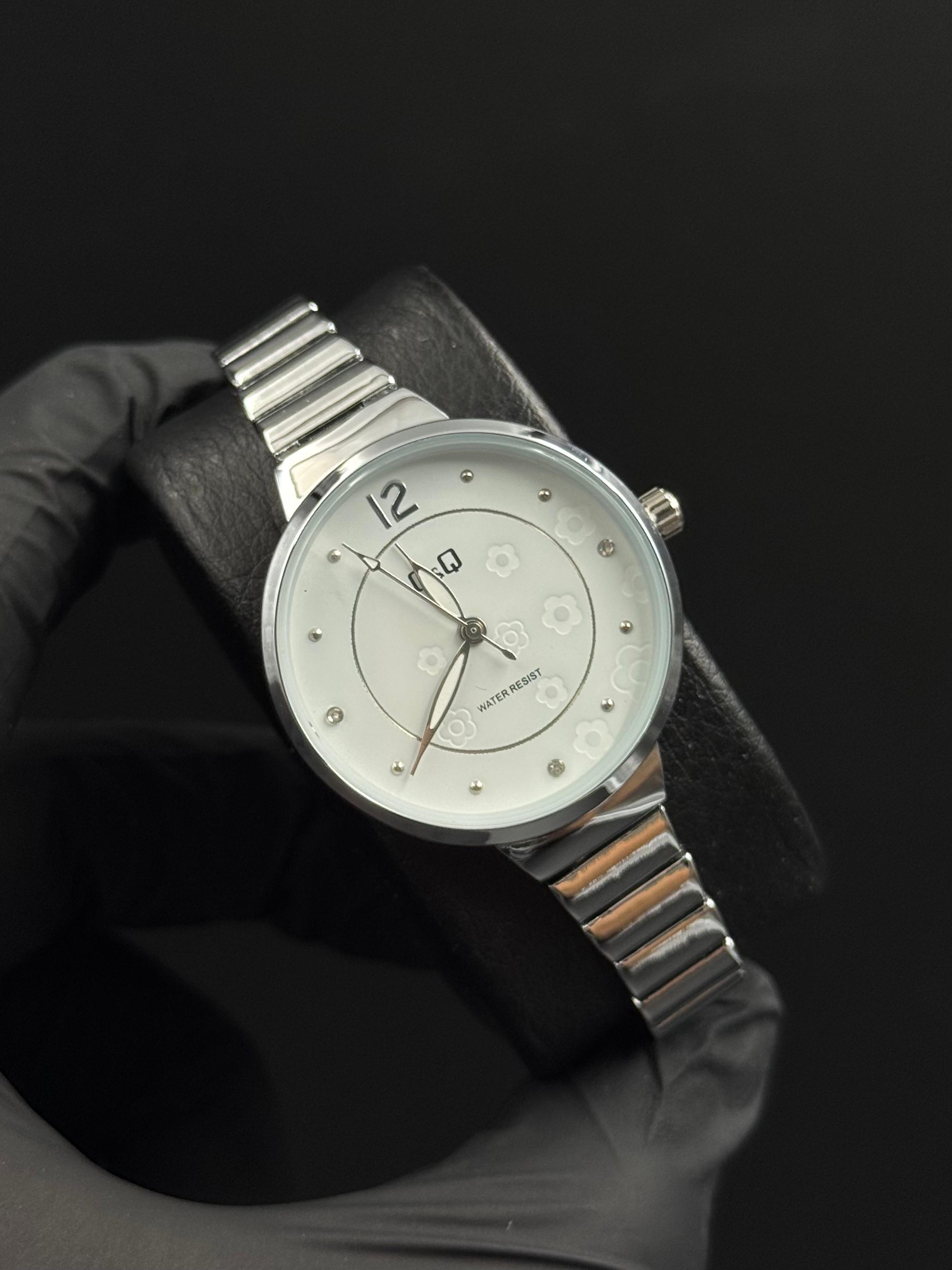 QYQ Mujer Flores Plateado Tablero Blanco