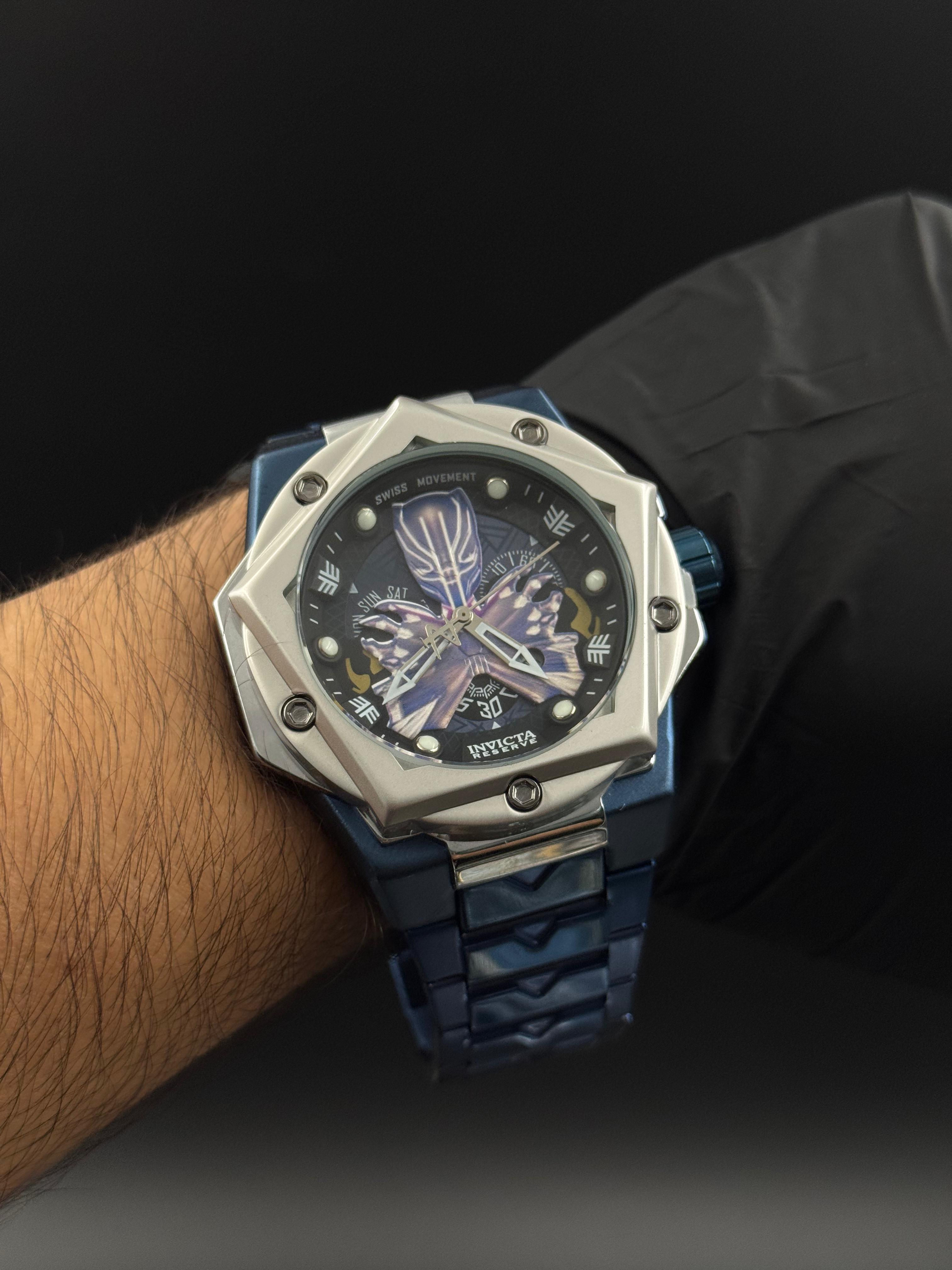 Invcta Estrella Blanck Panther Azul Plateado