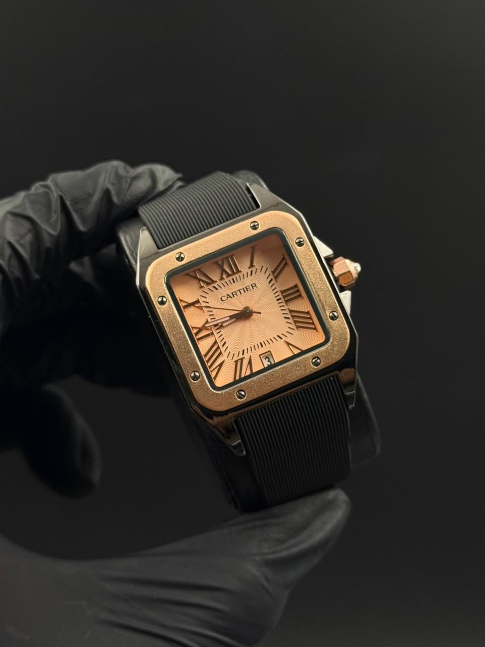 Crtr Mujer Santos New Goma Negra Tablero Oro Rosa