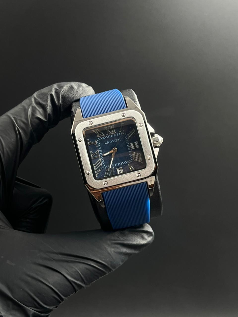 Crtr Santos New Mujer Goma Azul Tablero Azulo Plateado