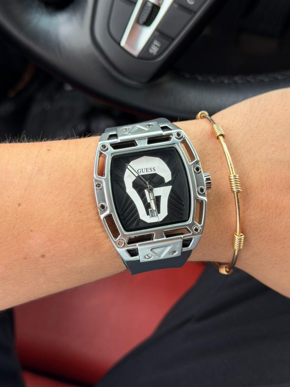 Gss Mansory Goma Negra Tablero Negro Blanco Plateado