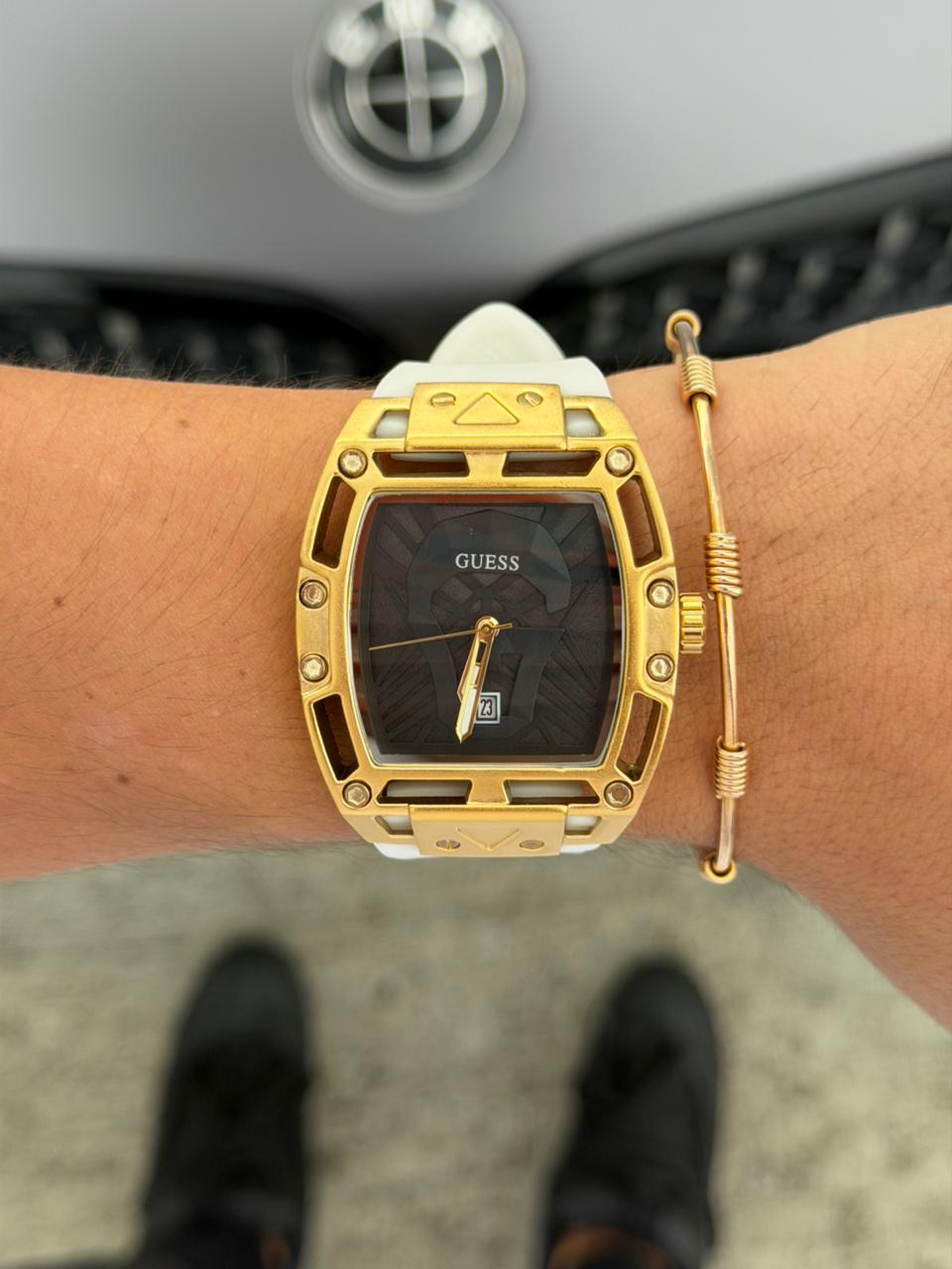 Gss Mansory Goma Blanca Tablero Negro Dorado