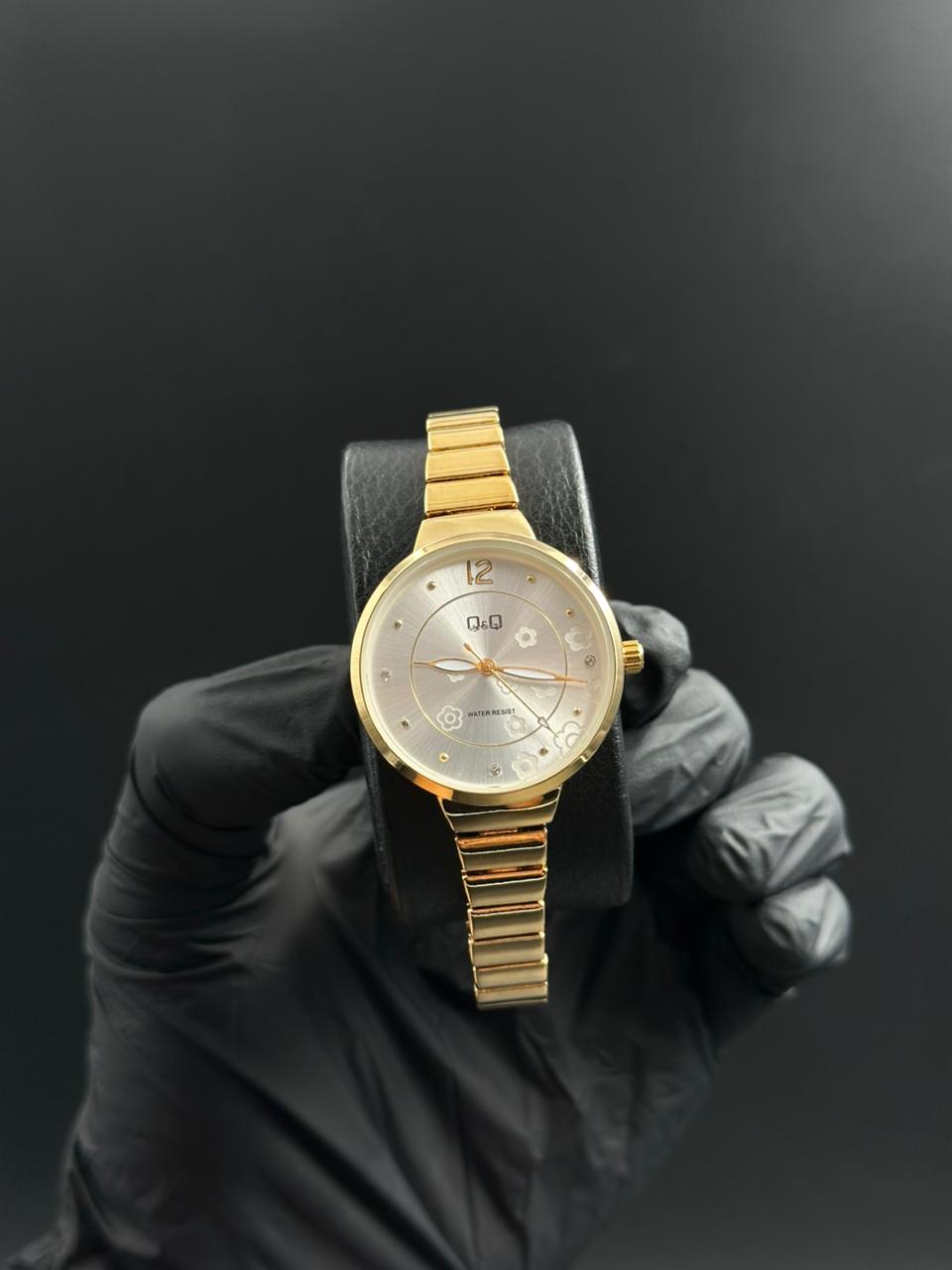 QYQ Mujer Flores Dorado Tablero Plateado