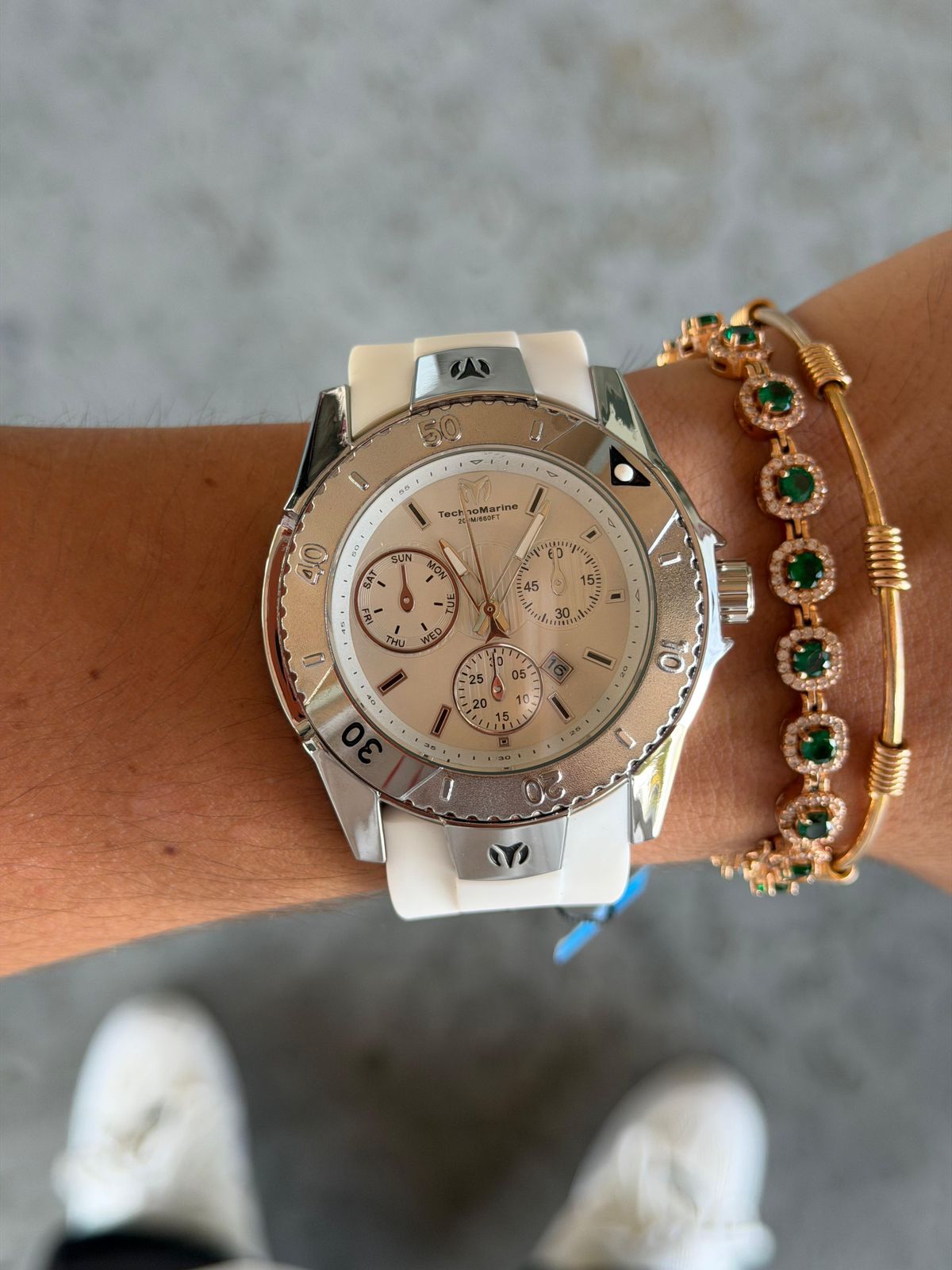 Tchmrn UF6 Goma Blanca Tablero Blanco Plateado