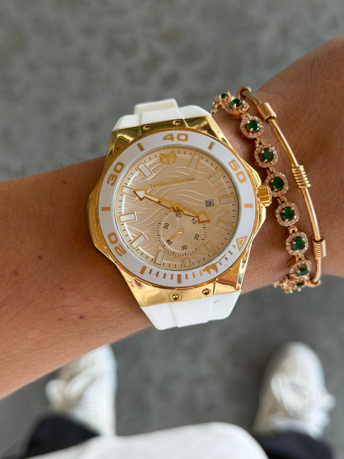 Tchmrn Cruise Goma Blanca Tablero Blanco Dorado