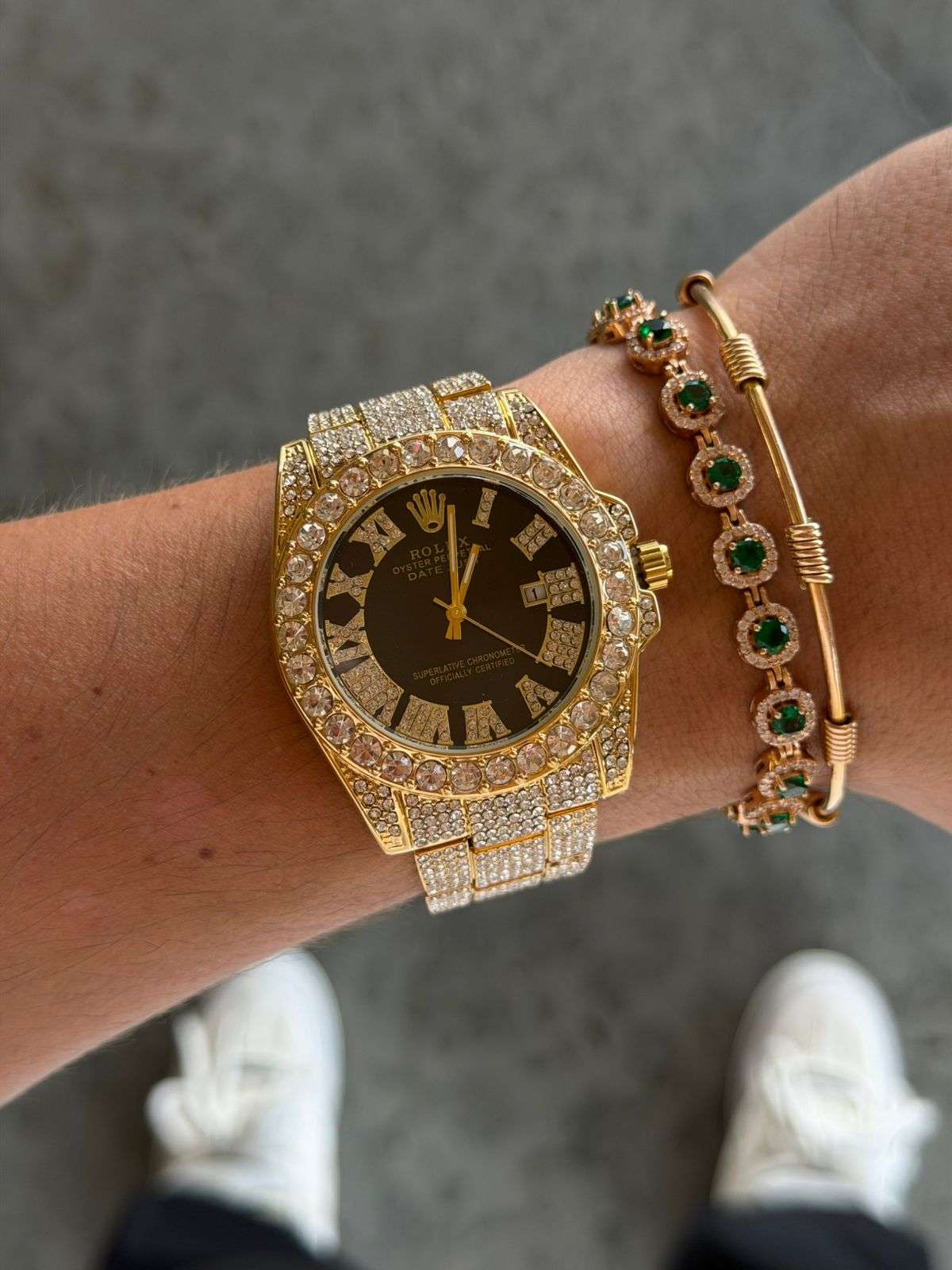 Rlx Diamond Roman Dorado Tablero Negro