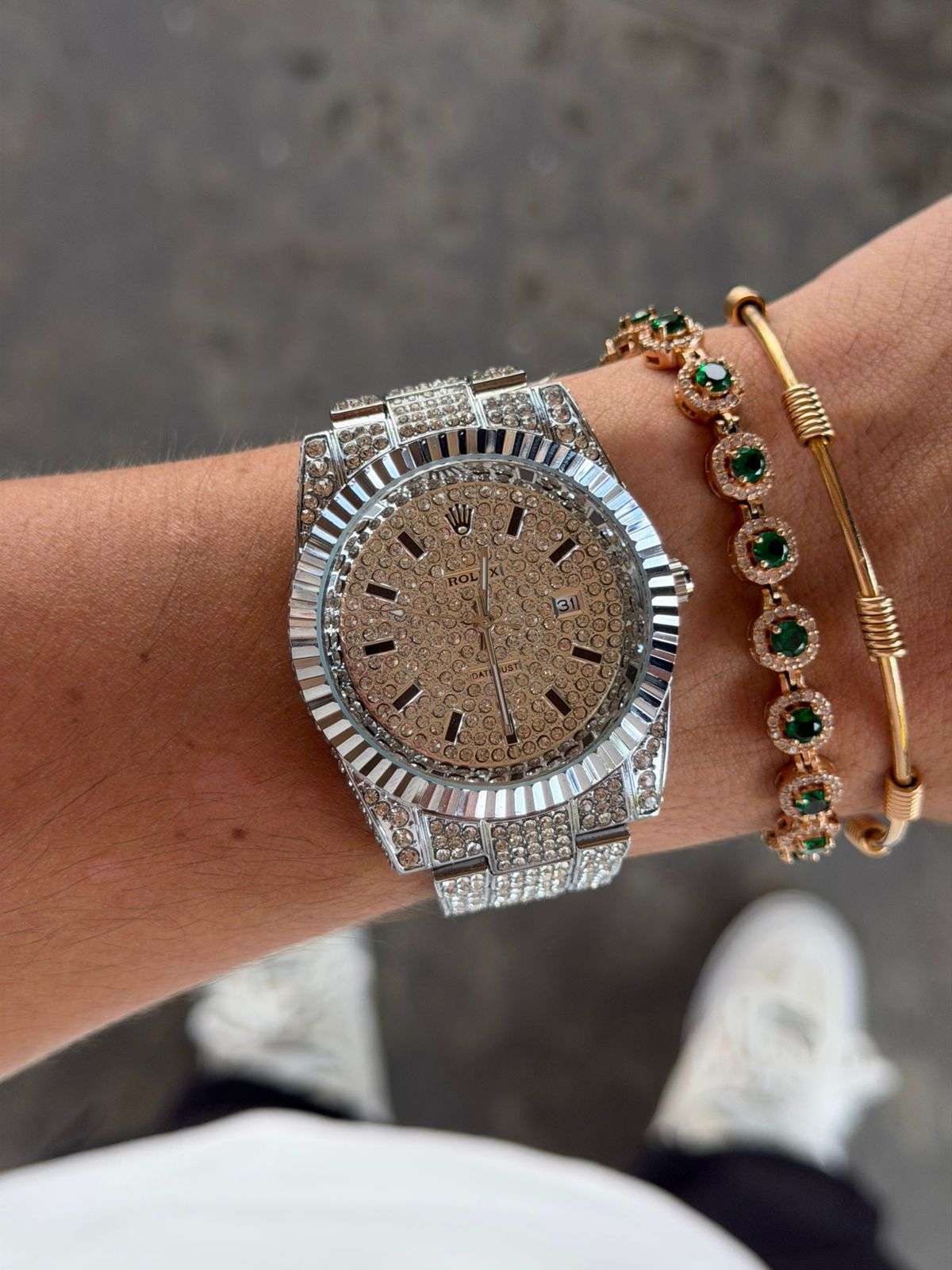 Rlx Cubano Diamond Plateado Tablero Plateado