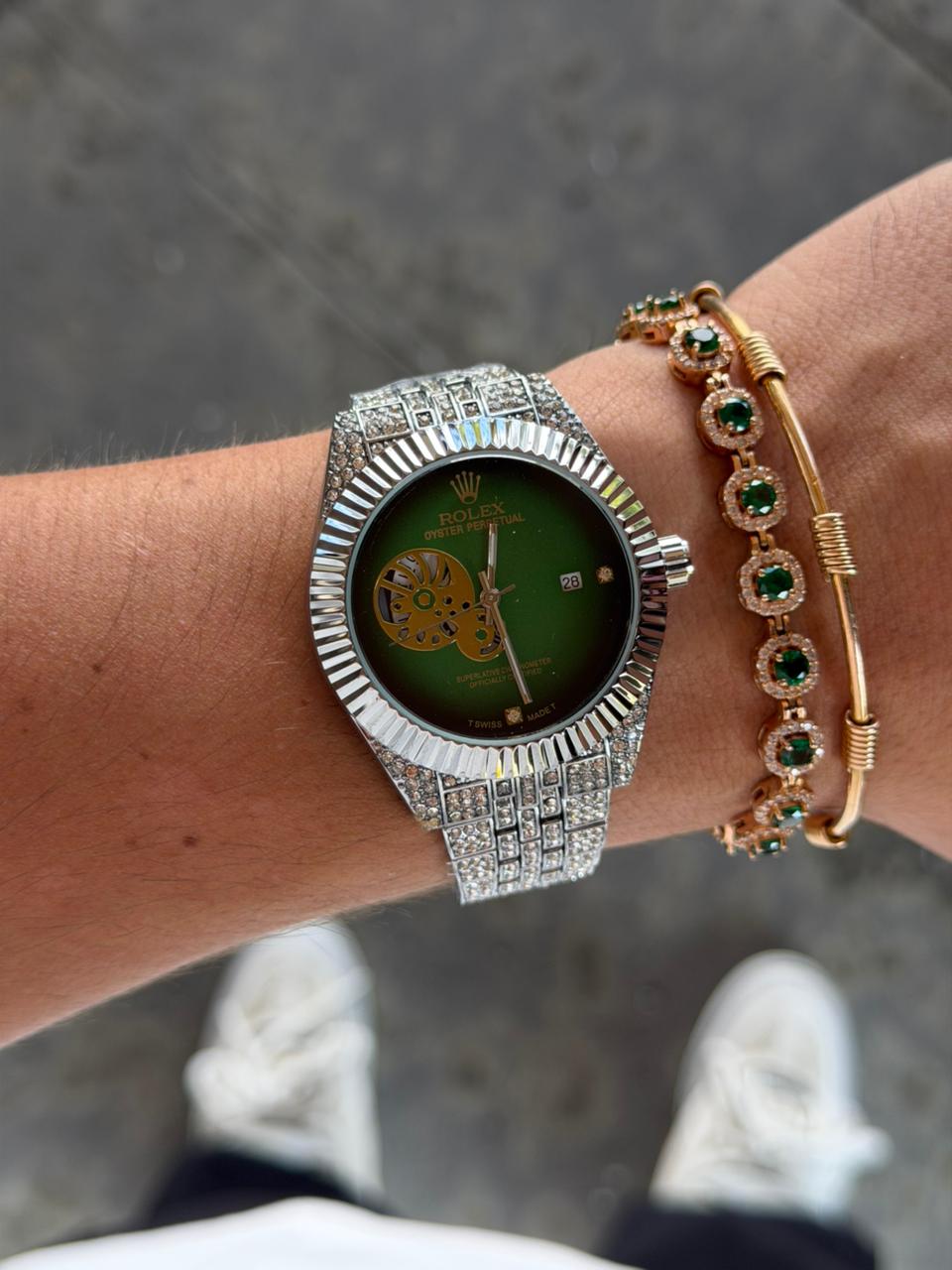 Rlx Diamond Quartz Plateado Tablero Verde