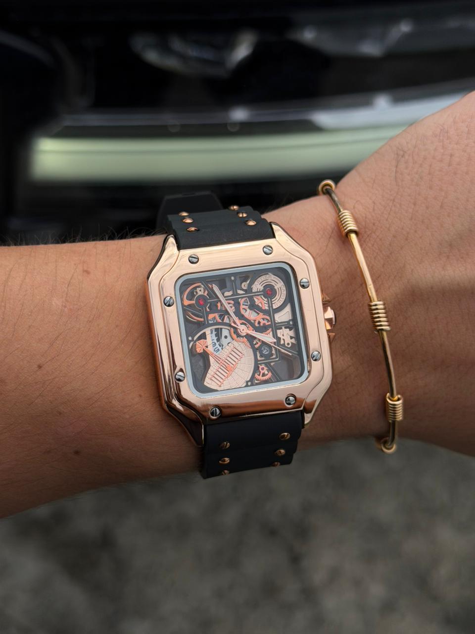 Crtr Dumont Goma Negra Tablero Negro Oro Rosa