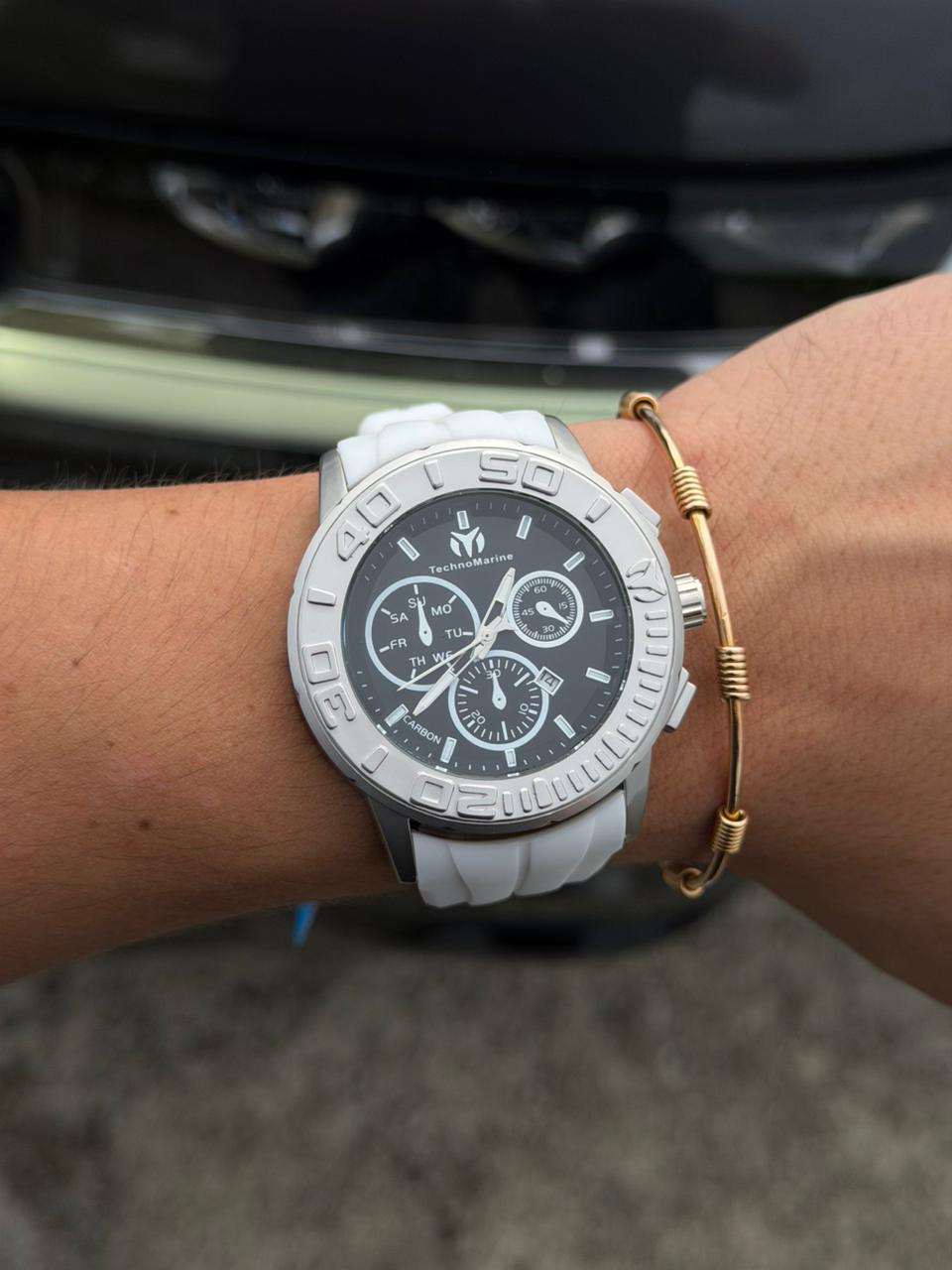 Tchmrn TM Goma Blanca Tablero Negro Plateado