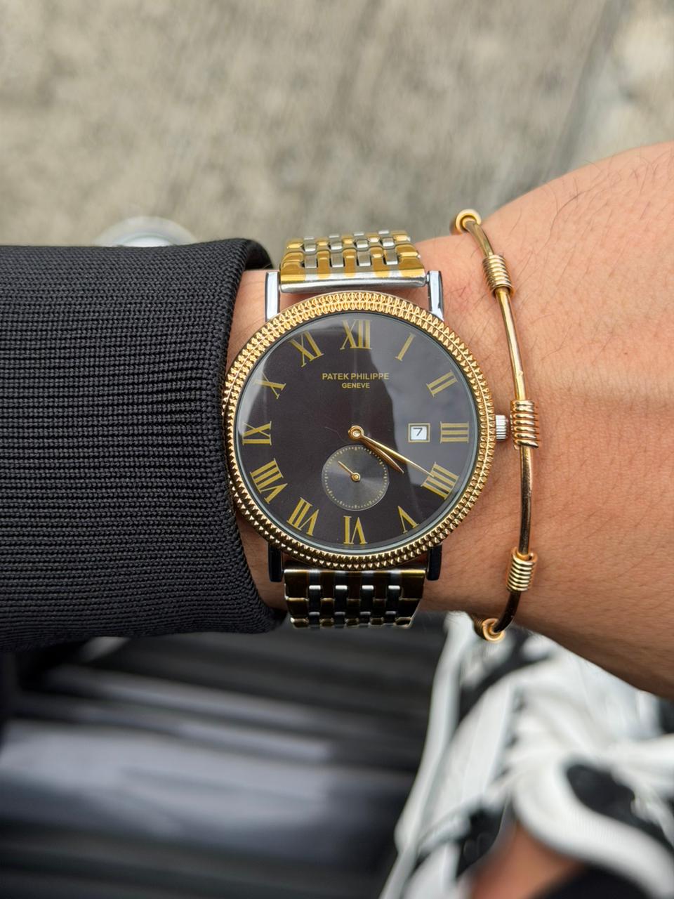 Patk Phlppe Calatrava Bicolor Dorado Tablero Negro