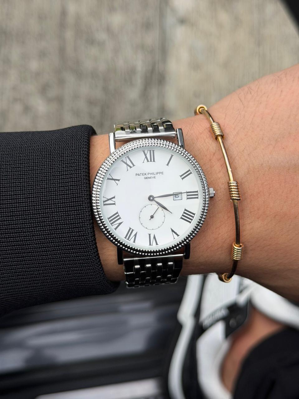 Patk Phlppe Calatrava Plateado Tablero Blanco