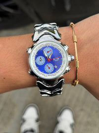 Okey Gmt Plateado Tablero Azul Blanco