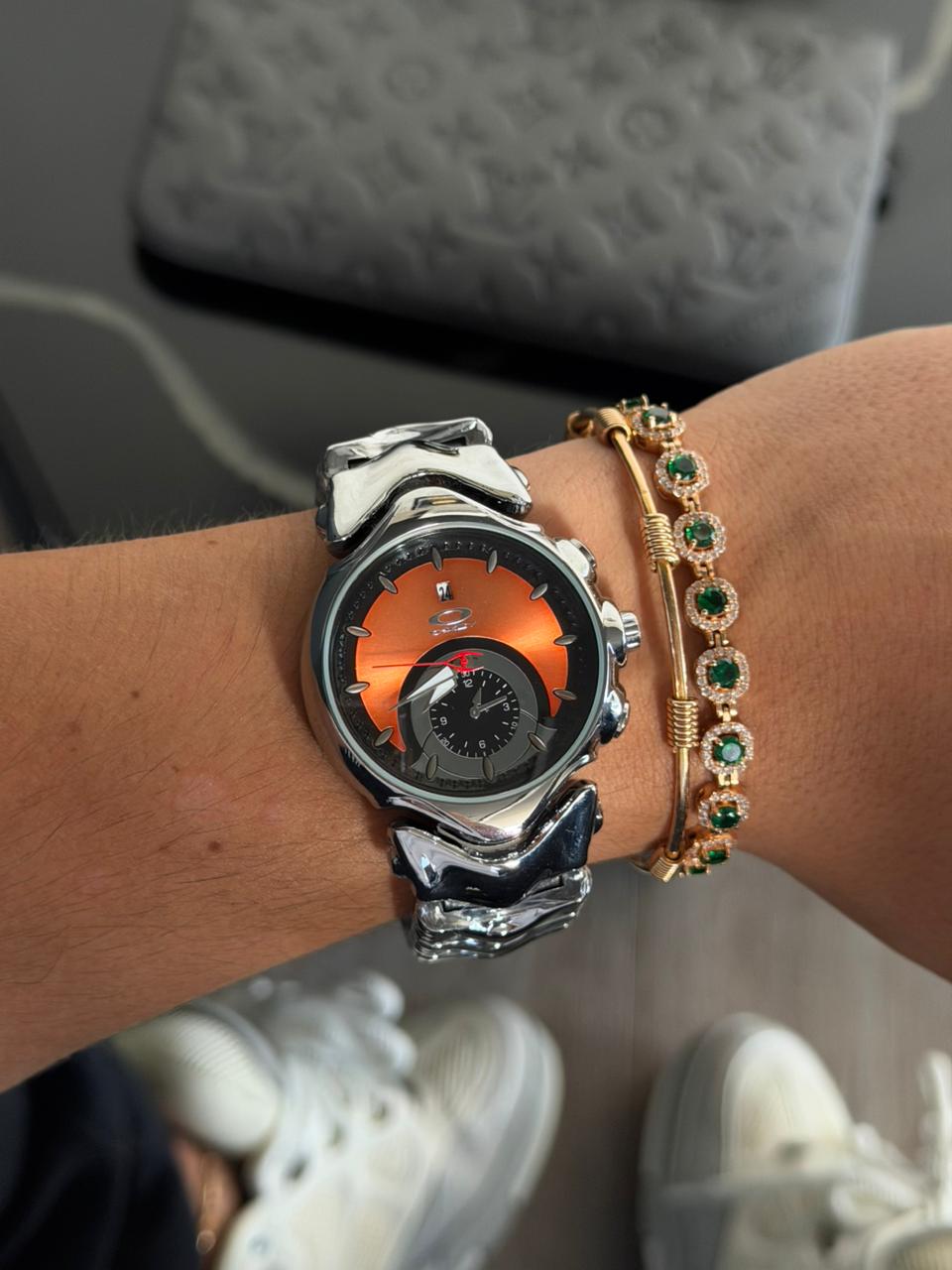 Okey Jdge Plateado Tablero Naranja Negro