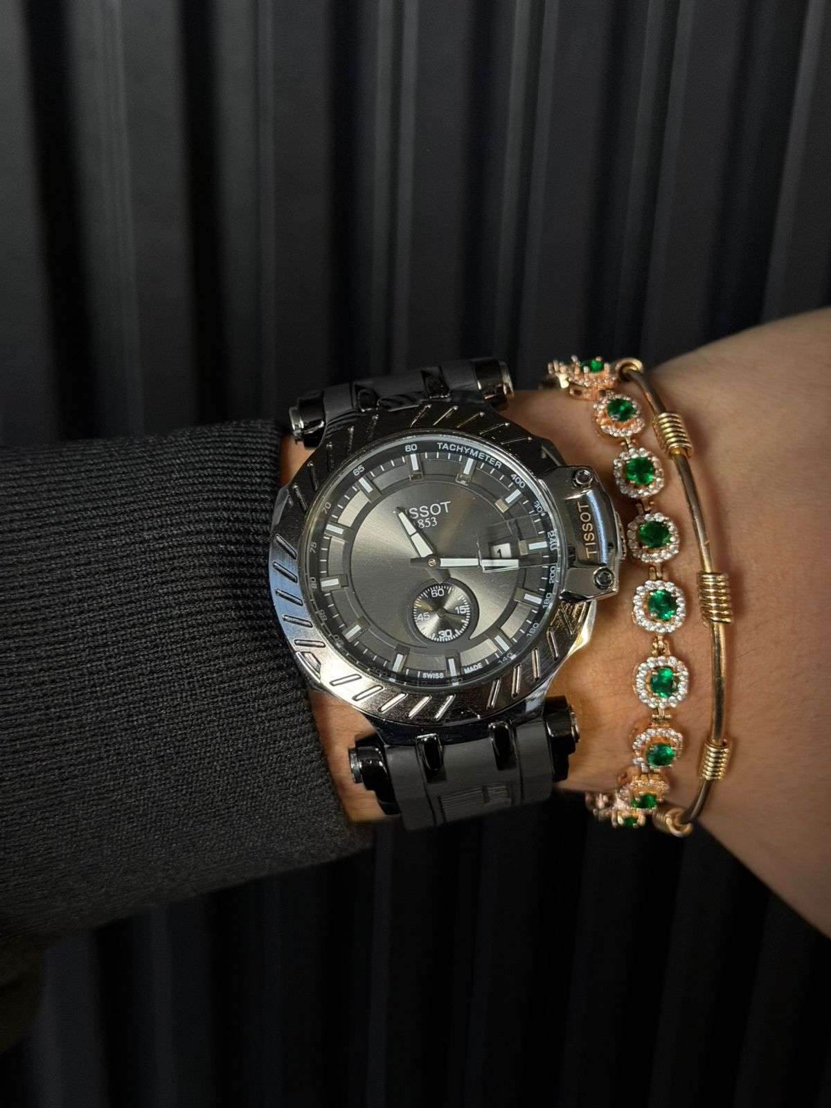 Tsst Goma Negra Tablero Plateado Negro