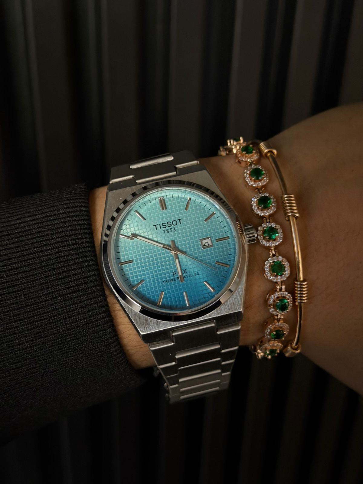 Tsst Metalico Plateado Tablero Azul