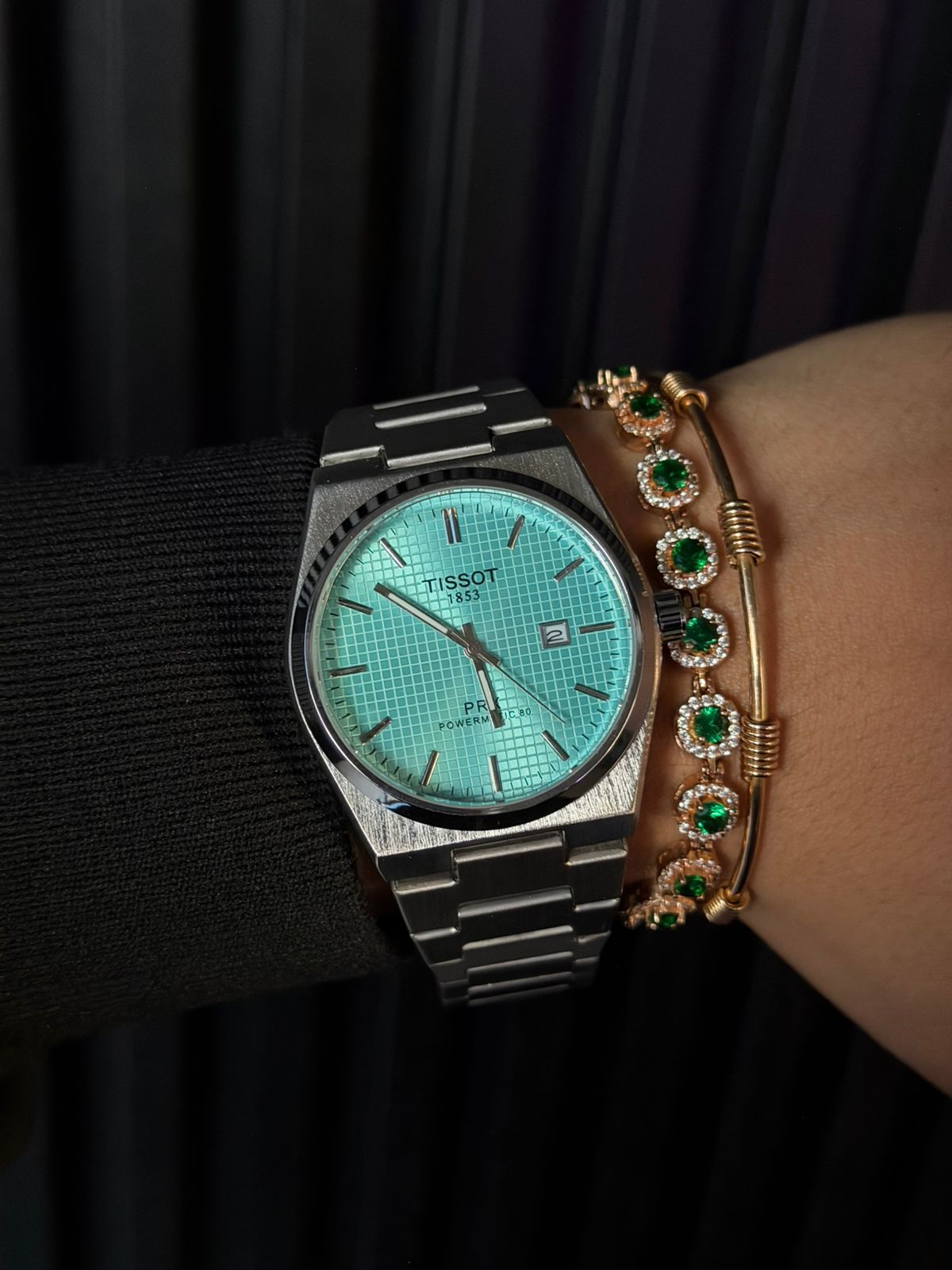 Tsst Metalico Plateado Tablero Aguamarina