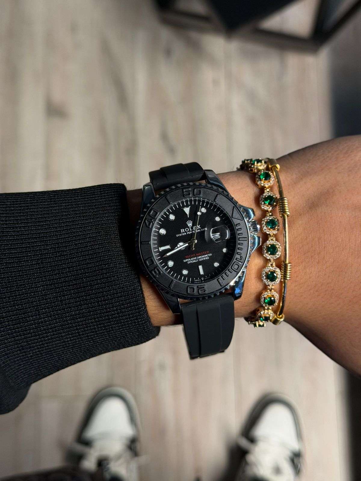 Rlx Goma Negra Tablero Negro Plateado Negro