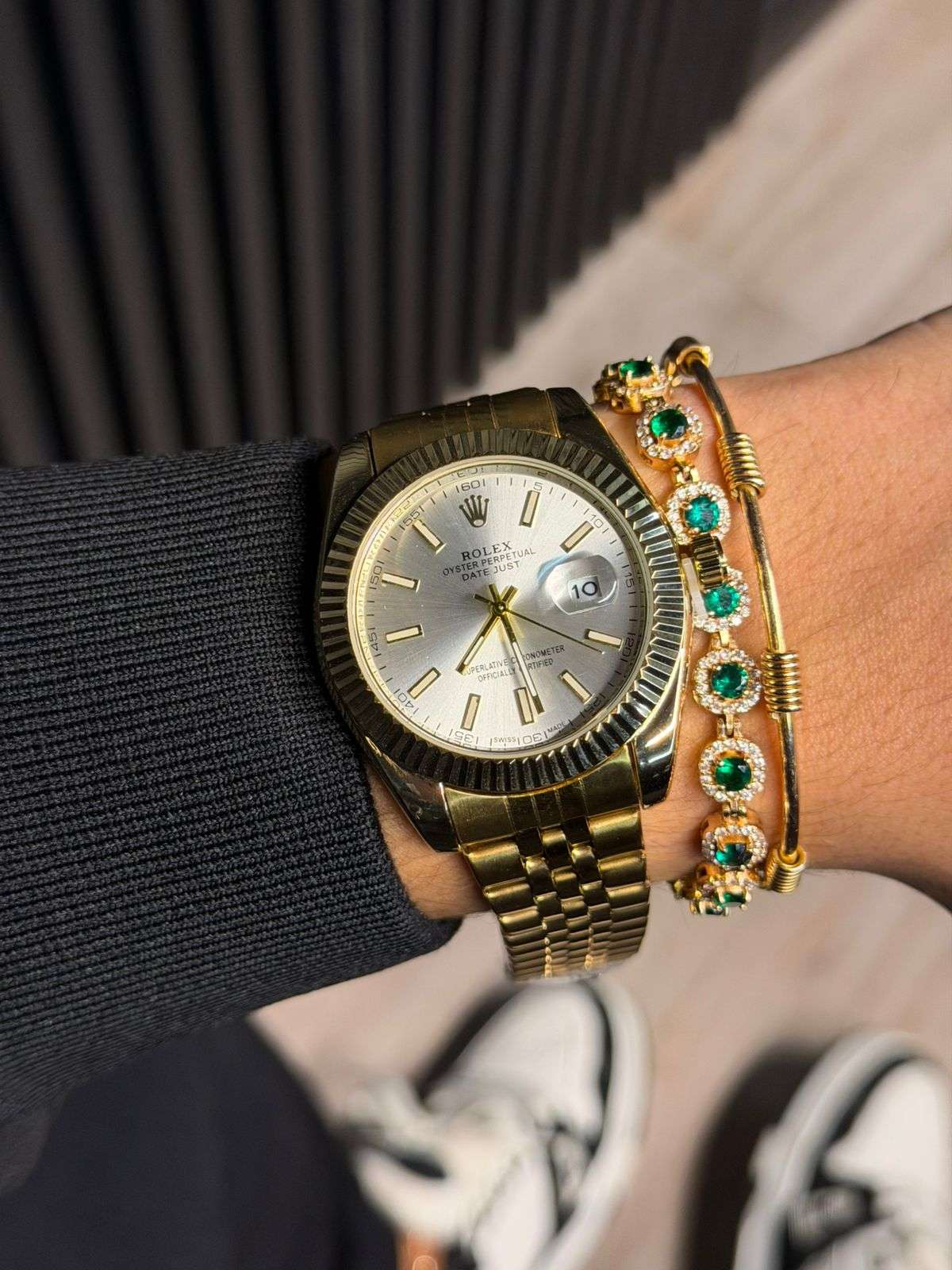 Rlx Trenzado Dorado Tablero Plateado