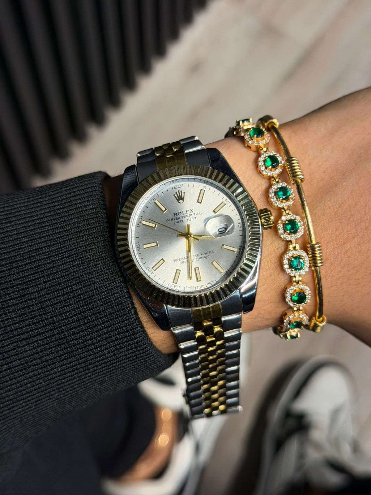 Rlx Trenzado Bicolor Dorado ablero Plateado