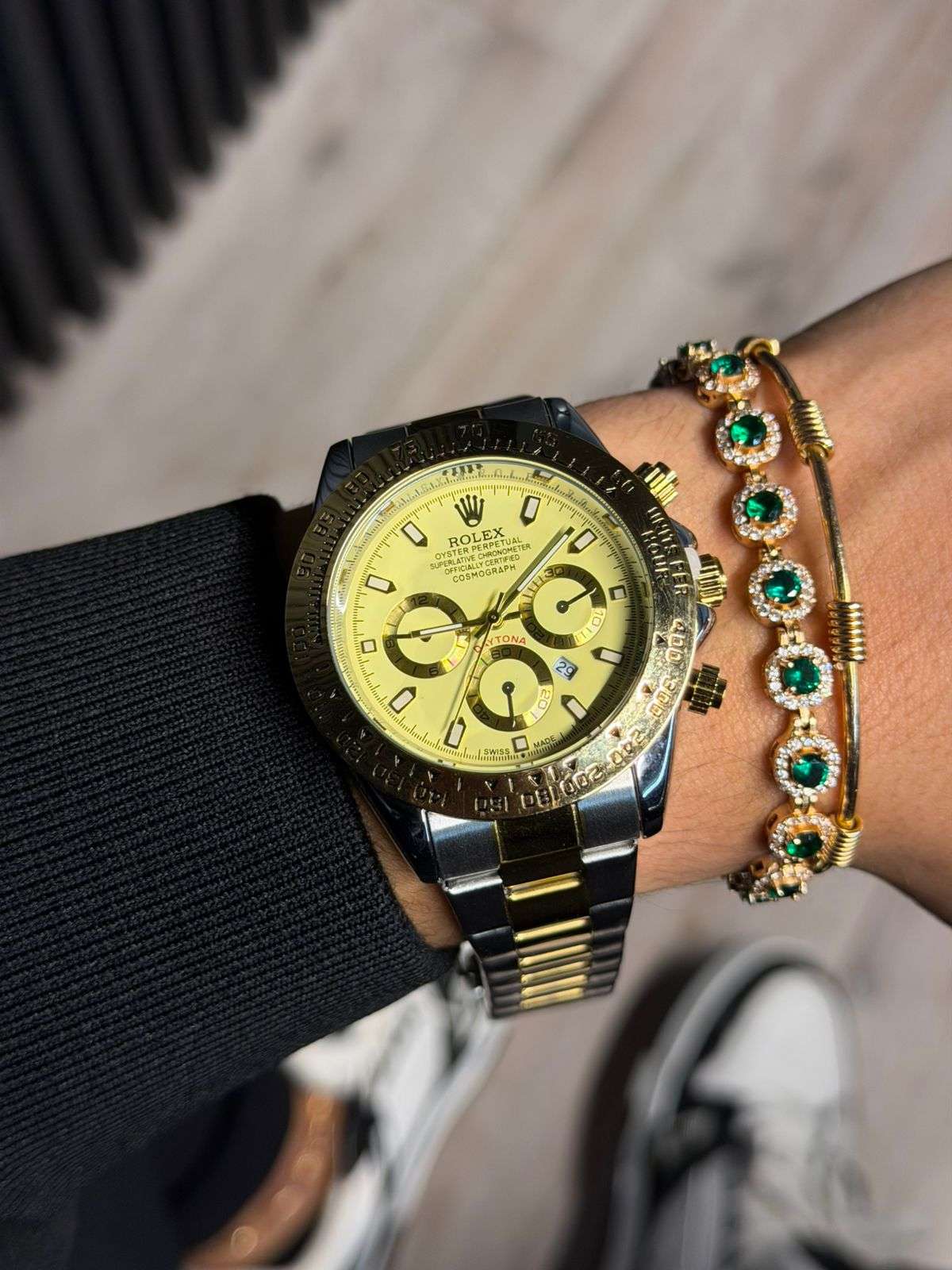 Rlx Daytn Bicolor Dorado Tablero Amarillo