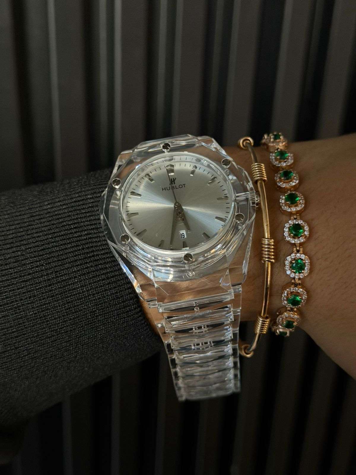 Hblt Resina Transparente Tablero Plateado