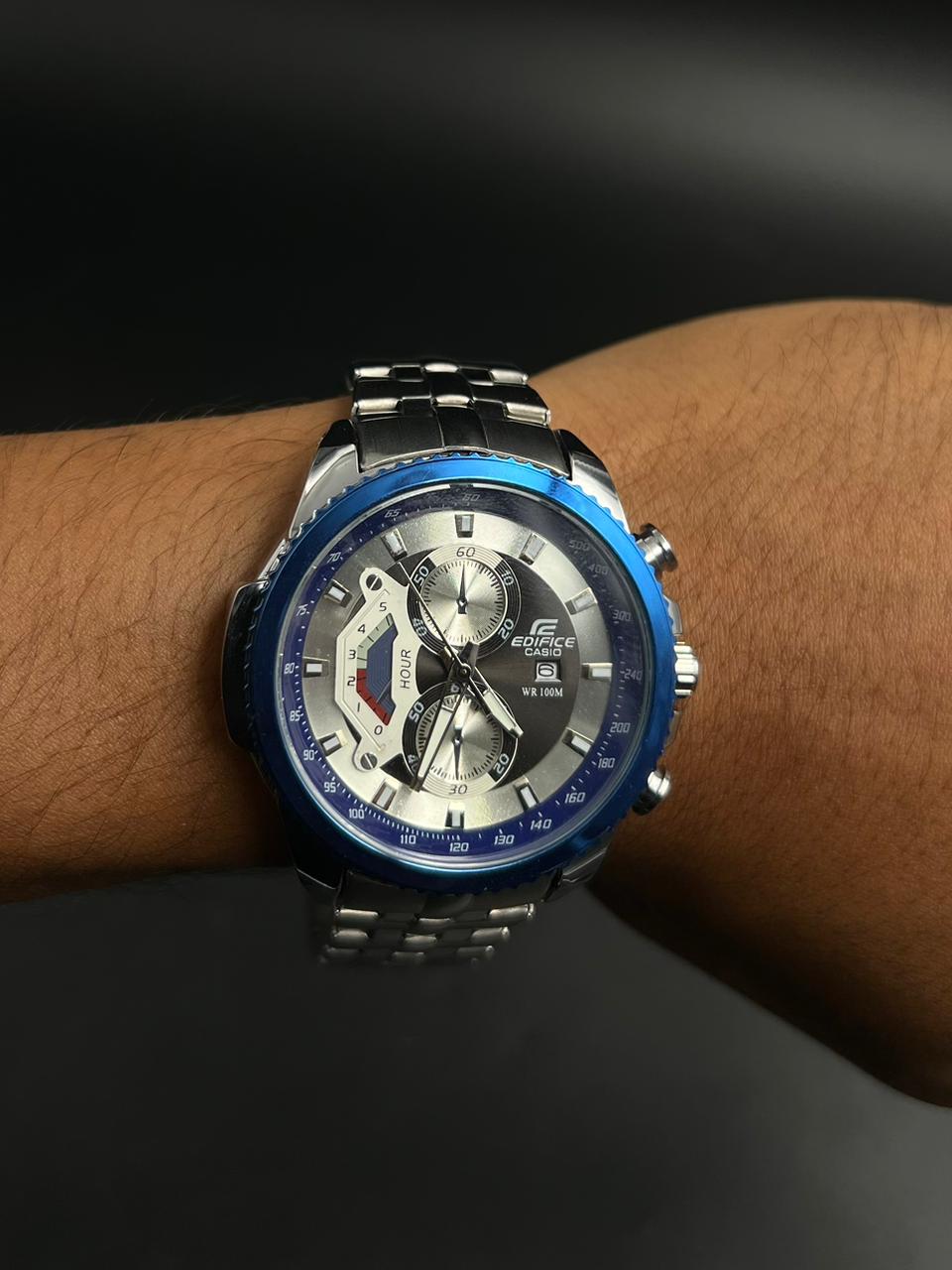 Cso Edfc Plateado Tablero Plateado Bisel Azul