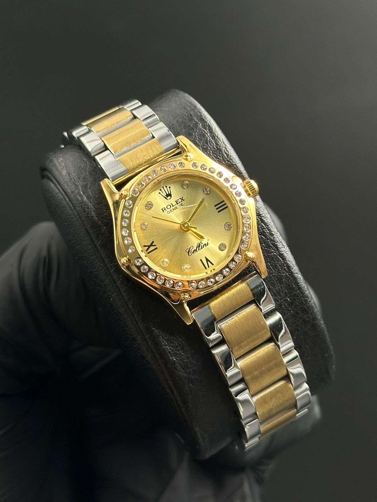 Rlx Mujer New Bicolor Dorado Tablero Dorado