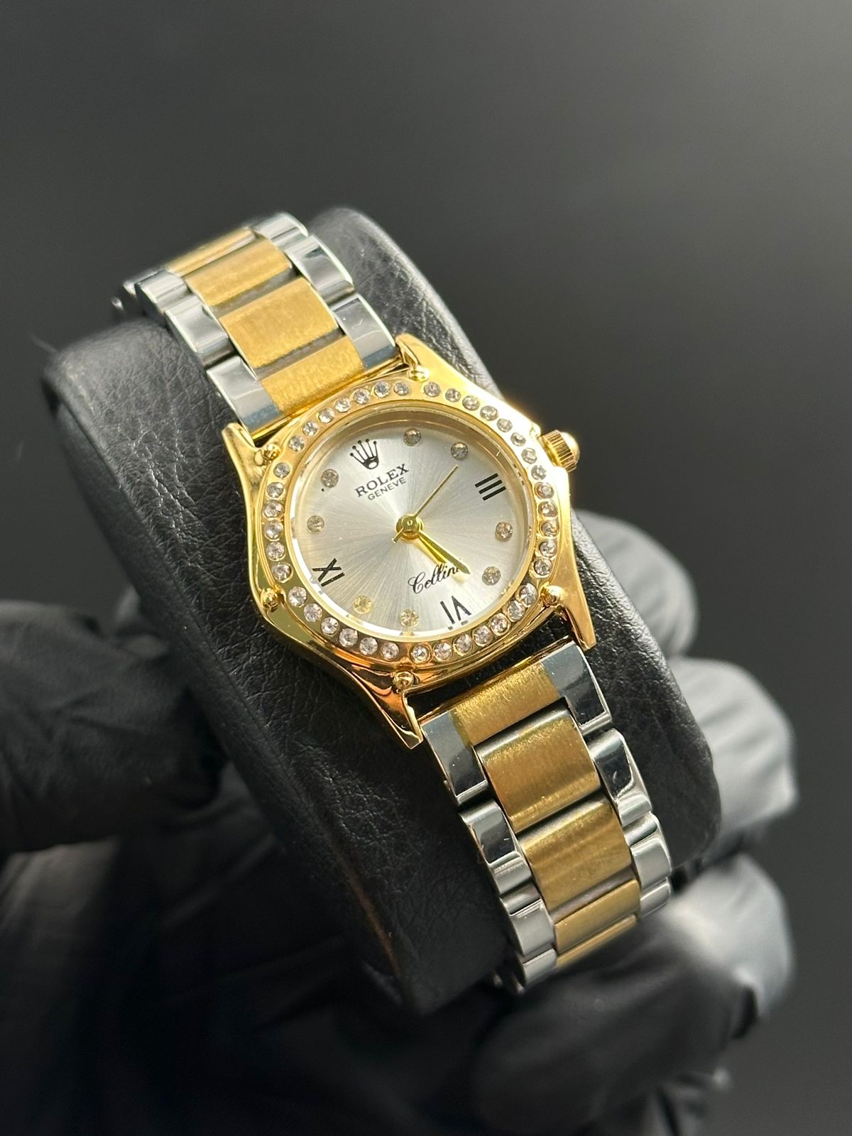 Rlx Mujer New Bicolor Dorado Tablero Plateado Dorado