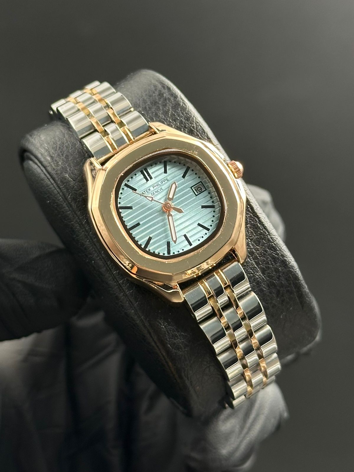 Patk Mujer Bicolor Oro Rosa Tablero Azul